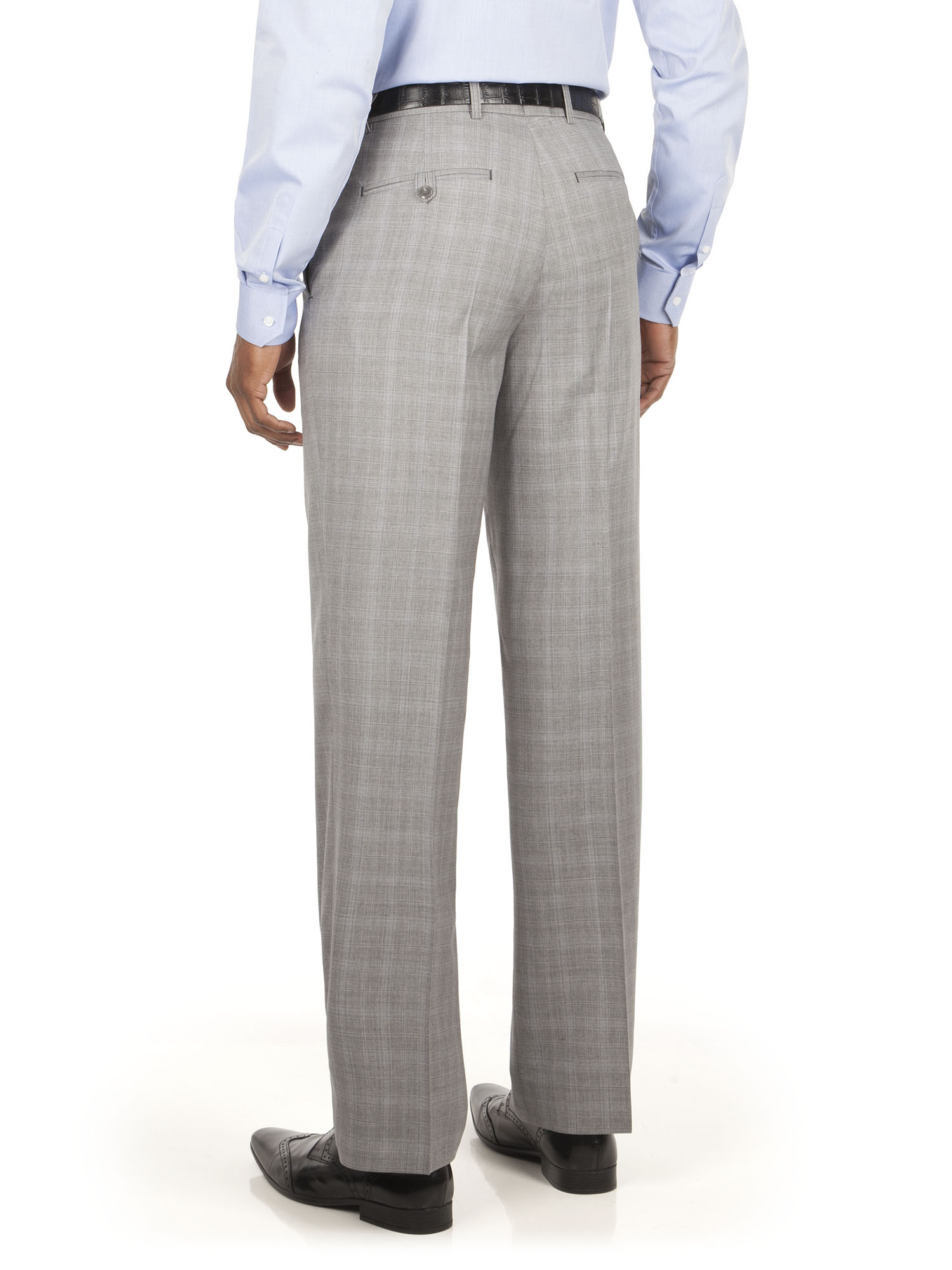 Grey with Blue Overcheck Tailored Fit Suit