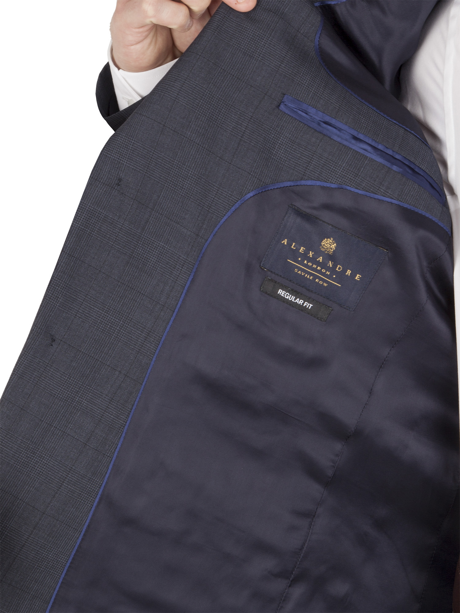 Navy Check Regular Fit Suit