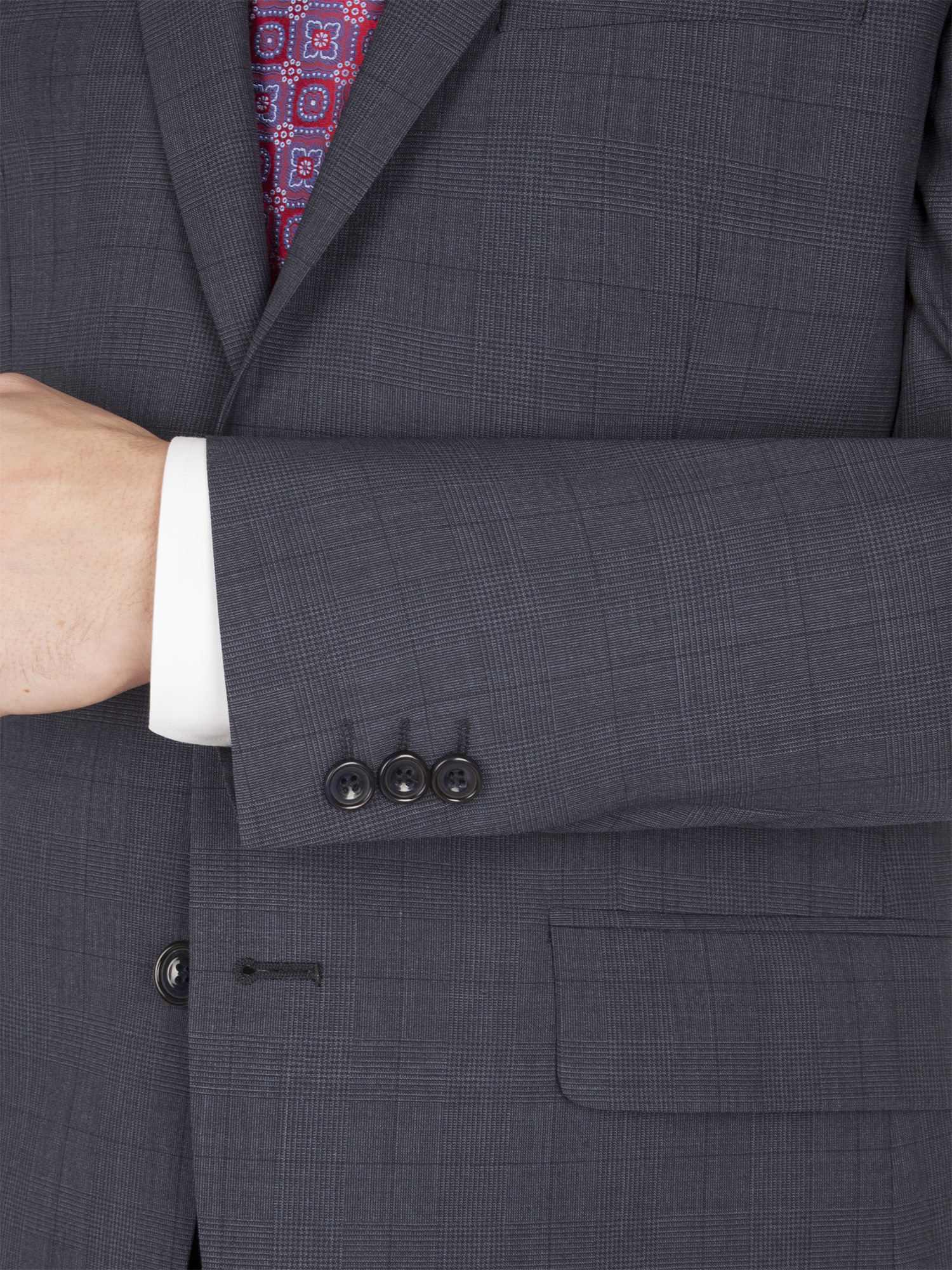 Navy Check Regular Fit Suit