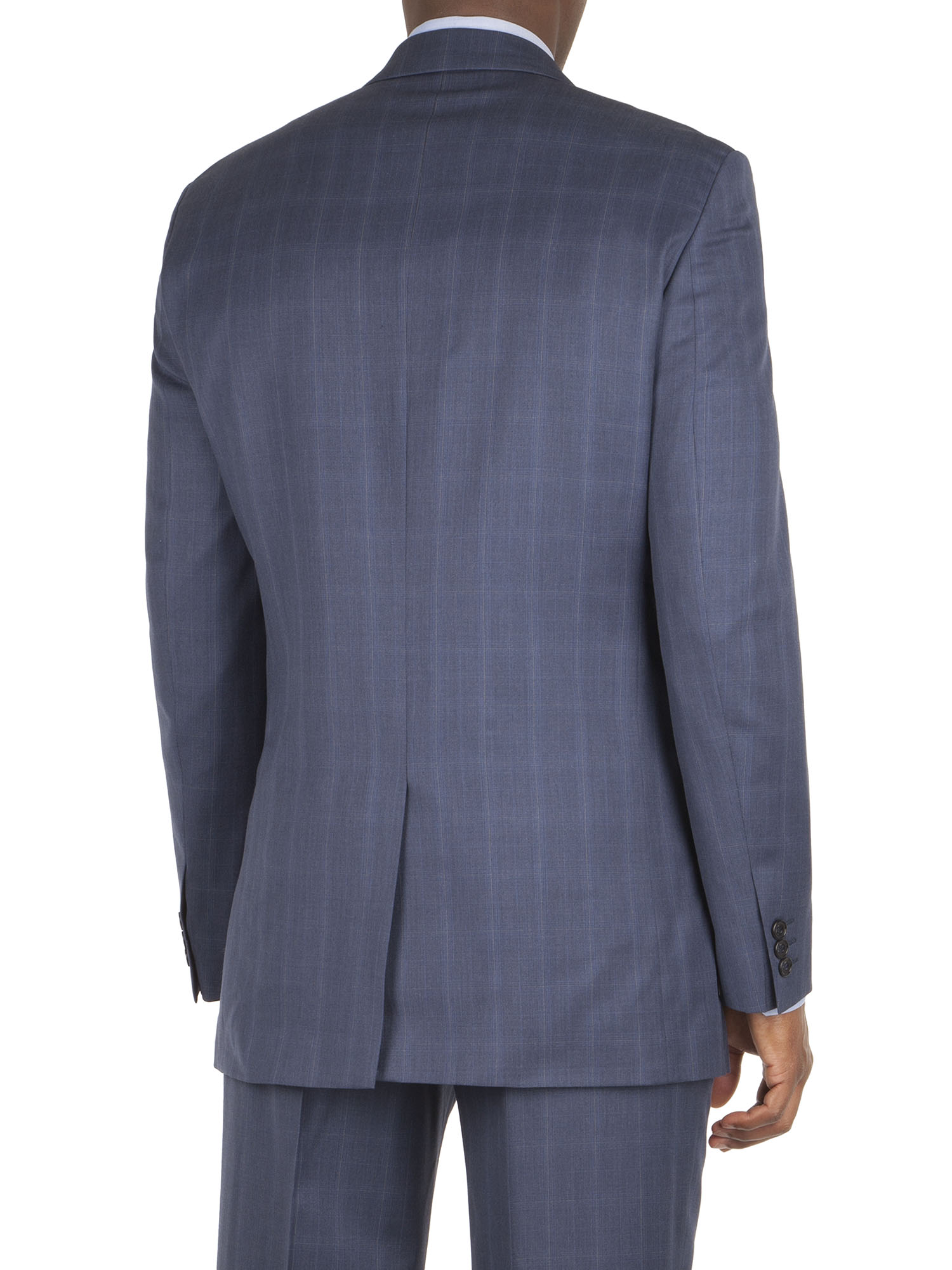 Blue Faint Contrast Check Tailored Fit Suit