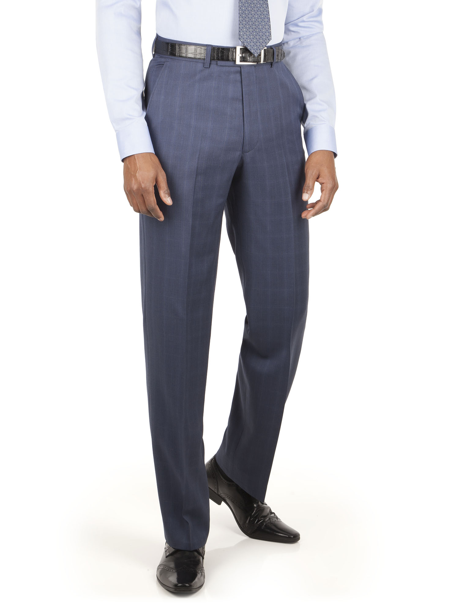 Blue Faint Contrast Check Tailored Fit Suit