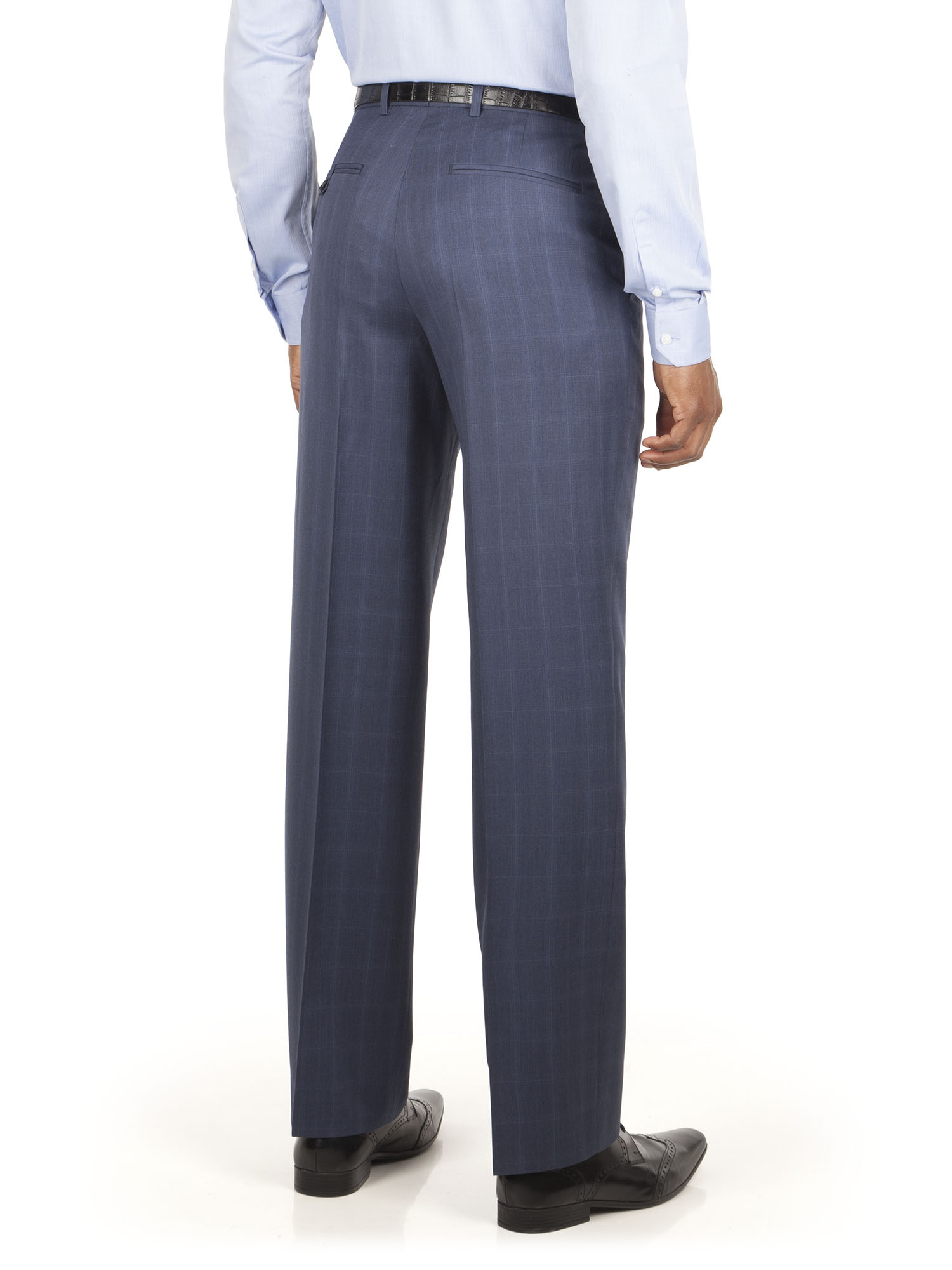 Blue Faint Contrast Check Tailored Fit Suit