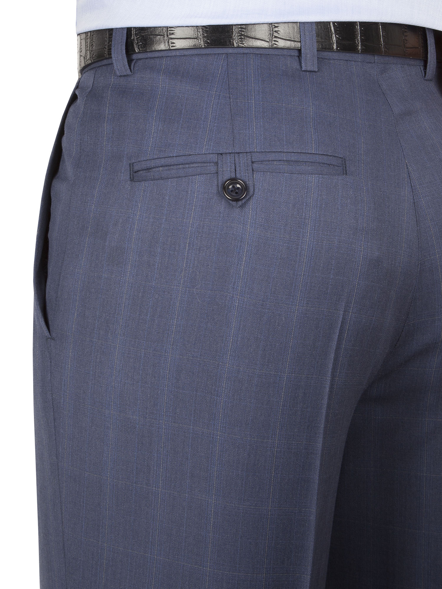 Blue Faint Contrast Check Tailored Fit Suit