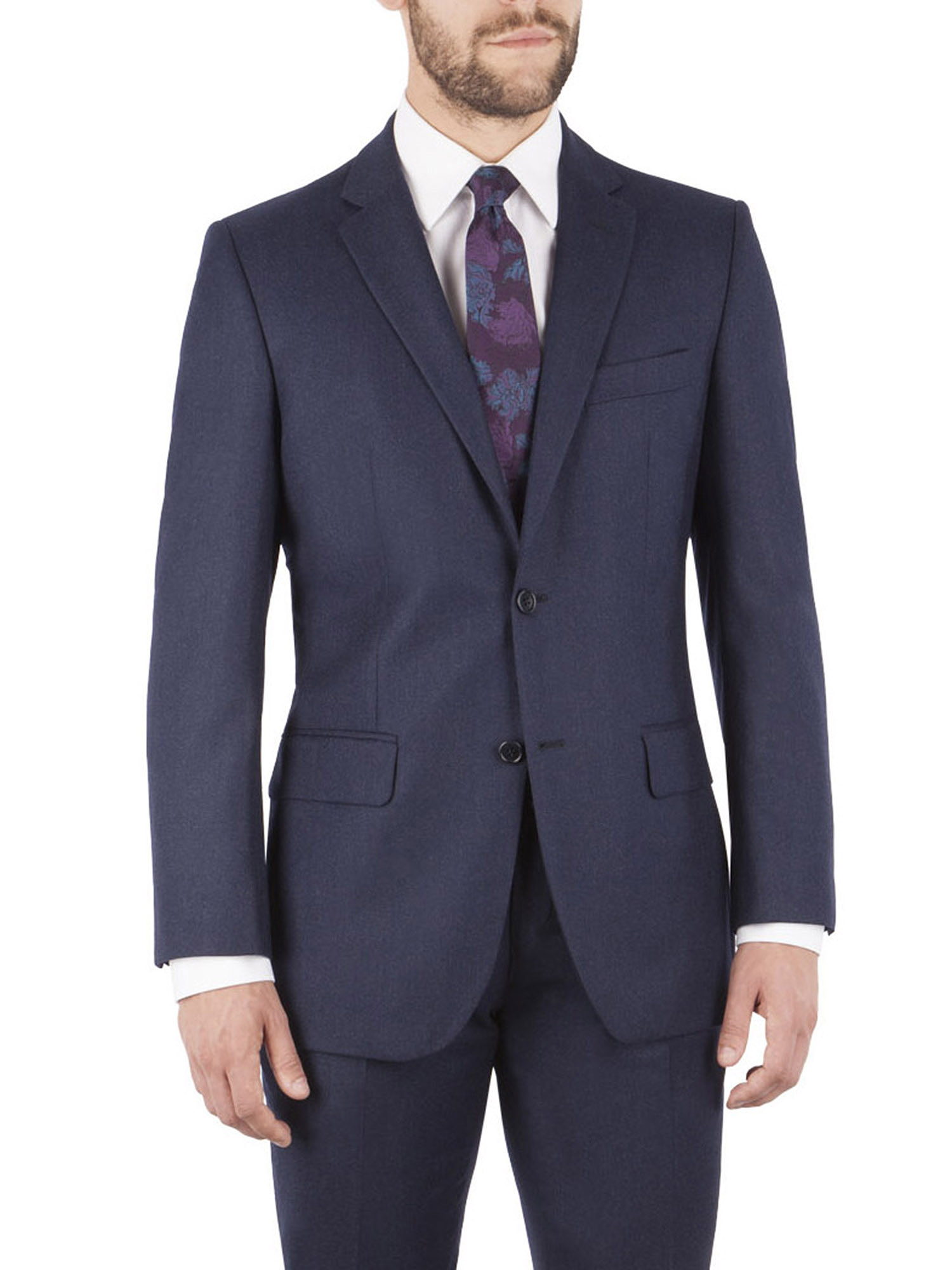 Navy Flannel Regular Fit Suit