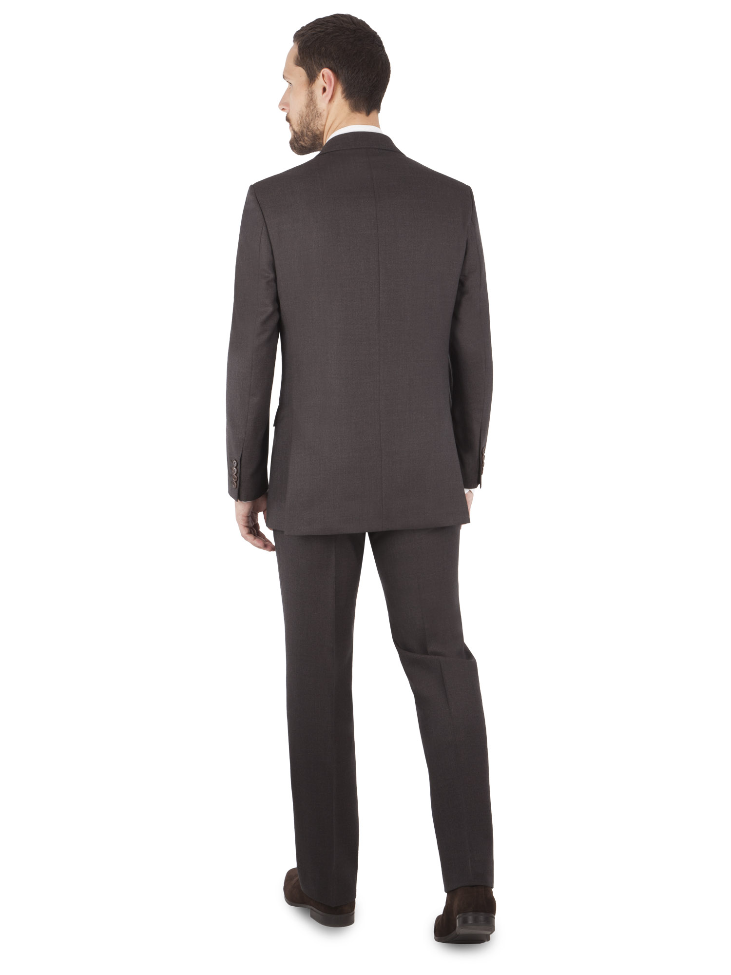 Plain Brown Regular Fit Suit