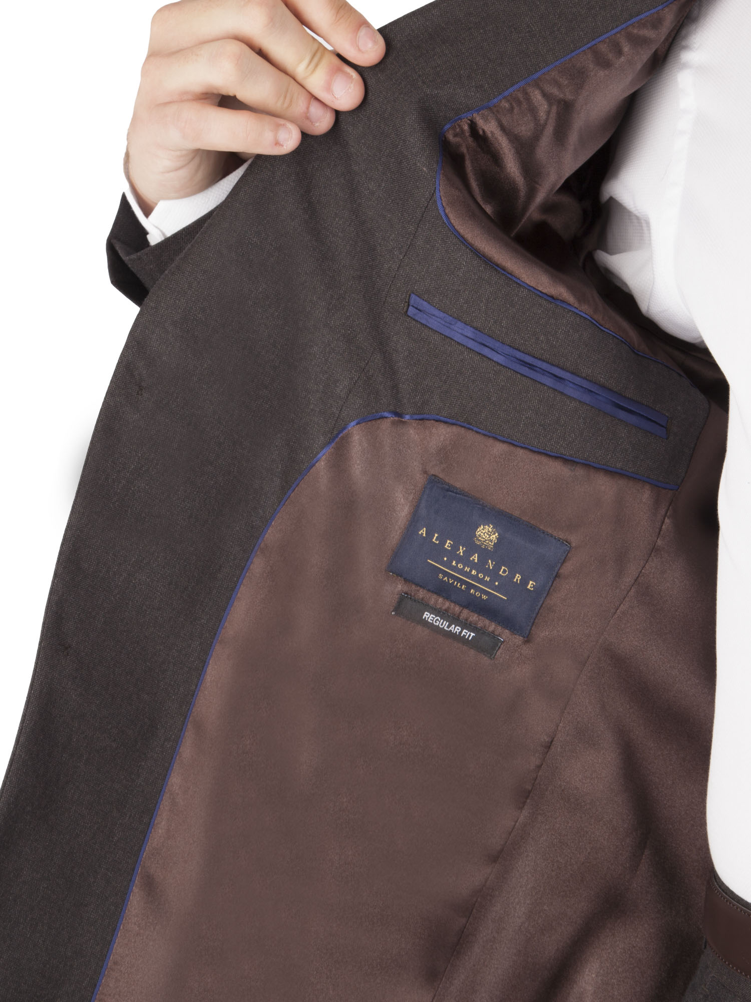 Plain Brown Regular Fit Suit