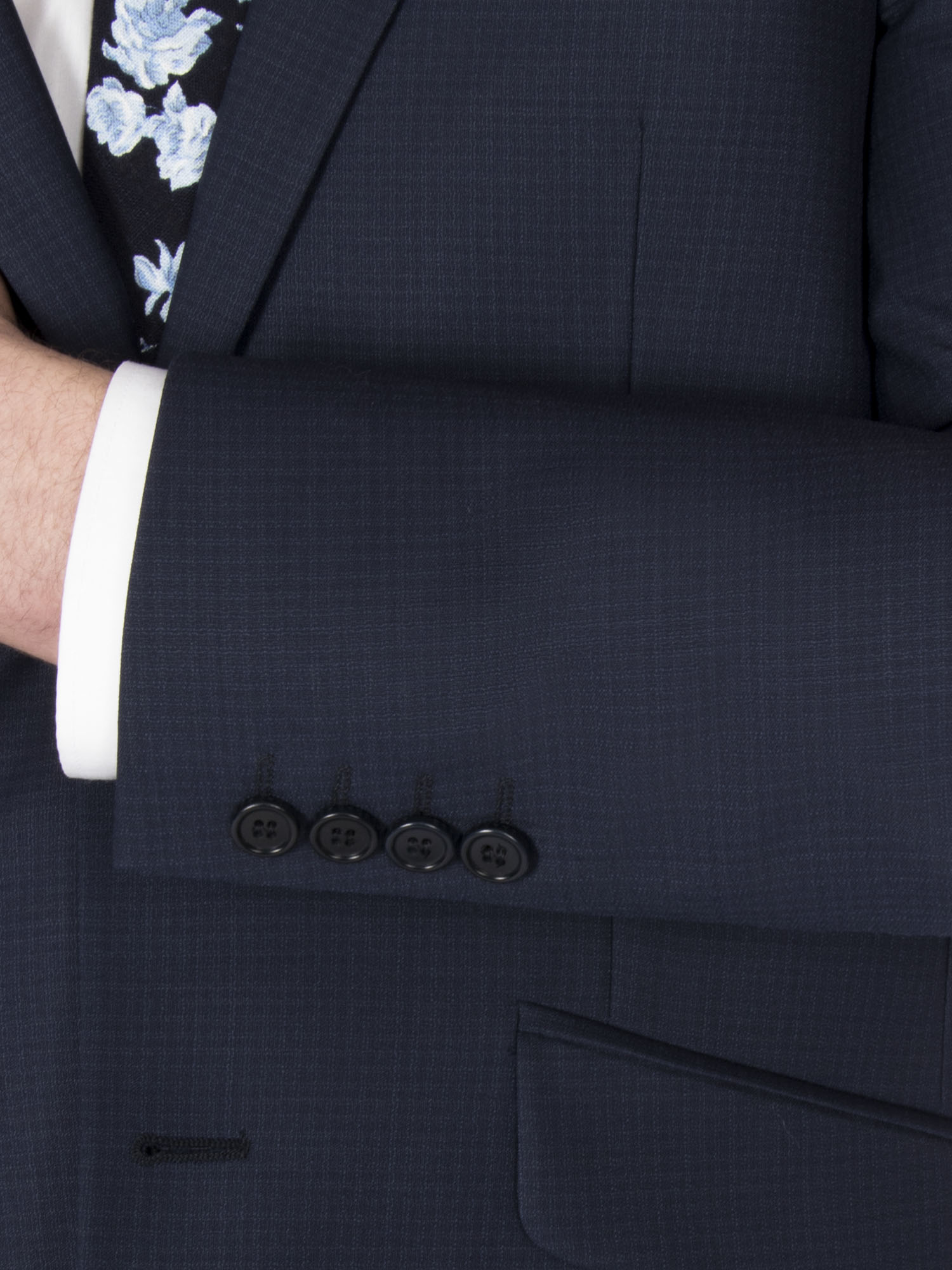 Navy Broken Gingham Micro Check Tailored Fit Suit