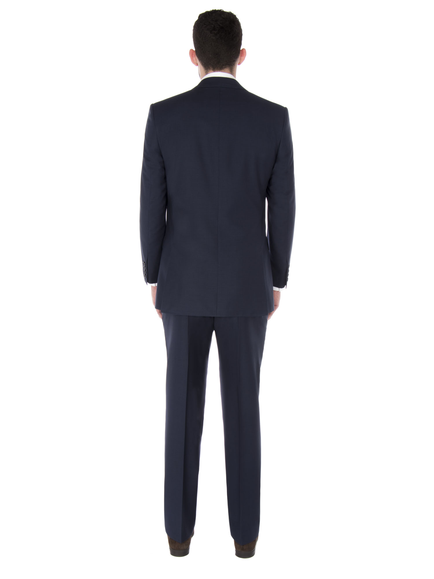Navy Broken Gingham Micro Check Tailored Fit Suit