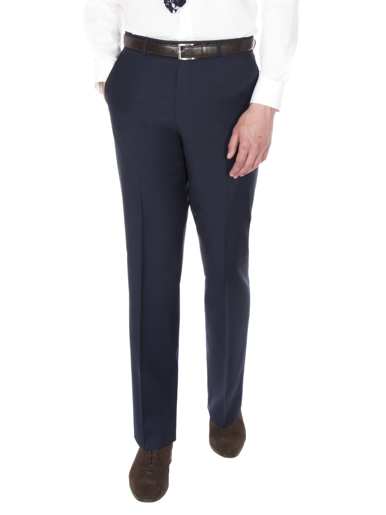 Navy Broken Gingham Micro Check Tailored Fit Suit