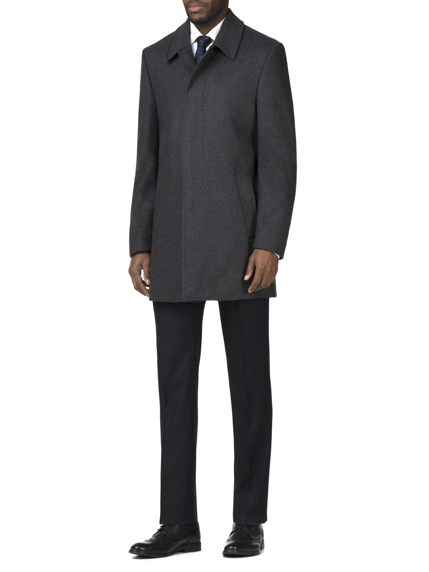 Charcoal Melton Car Coat