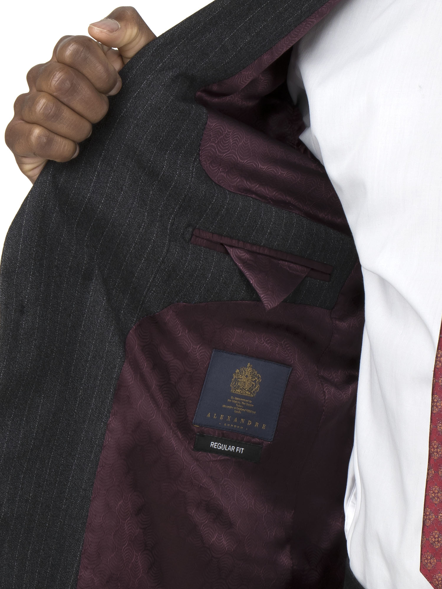 Grey Pinstripe Regular Fit Suit
