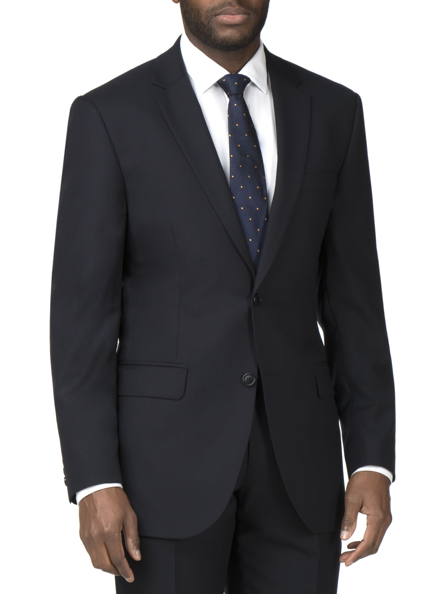 Navy Herringbone Regular Fit Suit