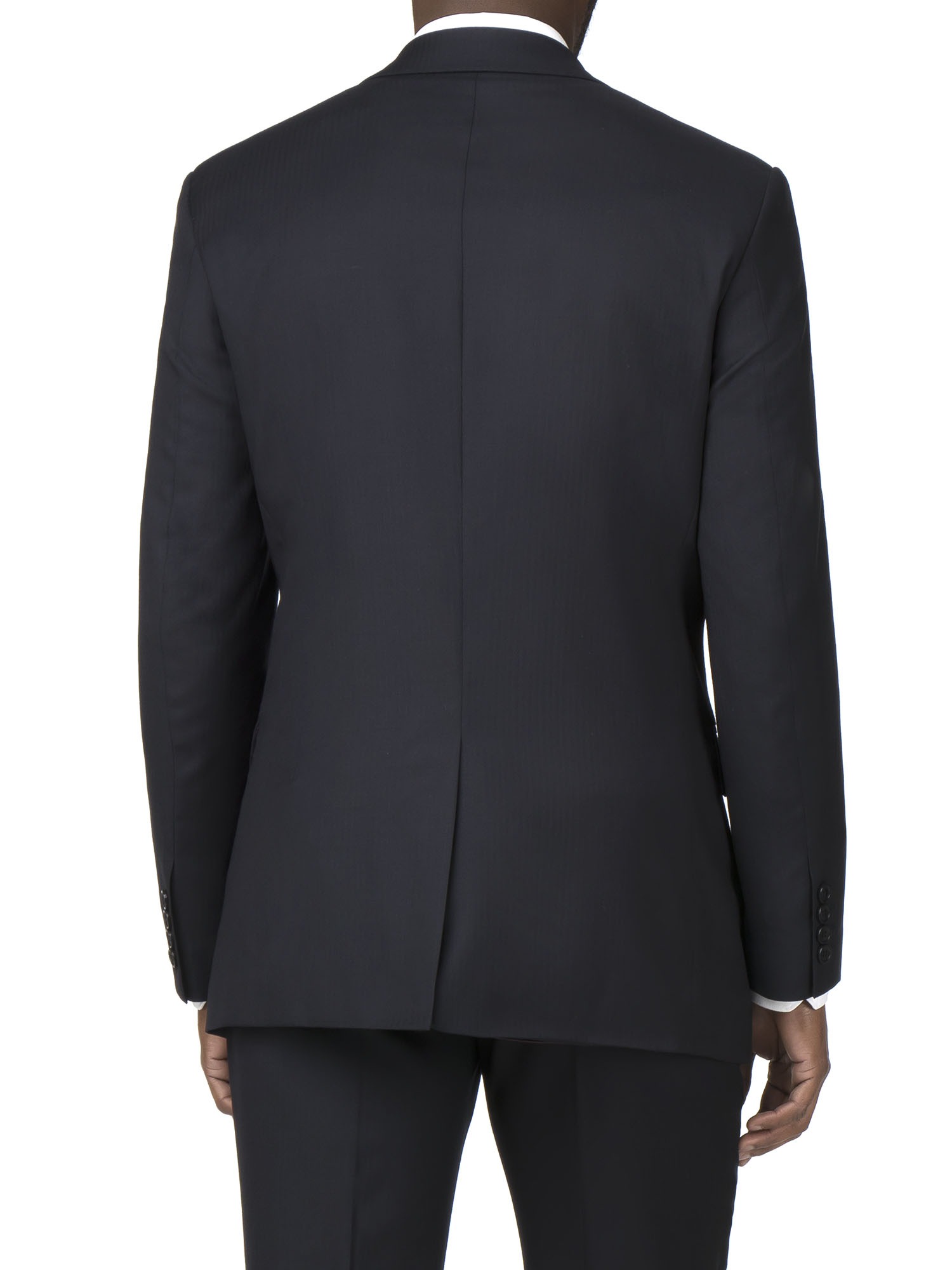 Navy Herringbone Regular Fit Suit