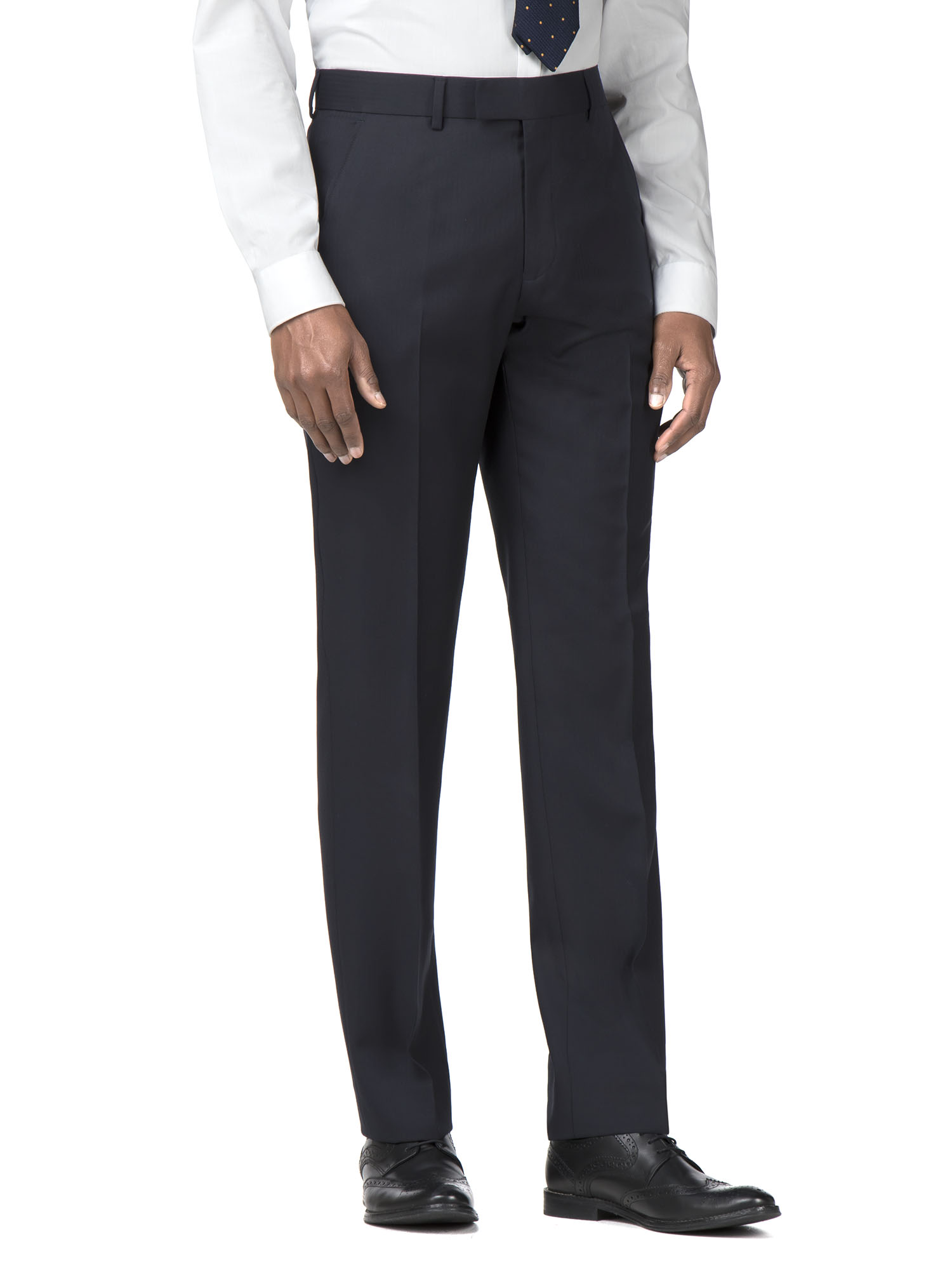 Navy Herringbone Regular Fit Suit