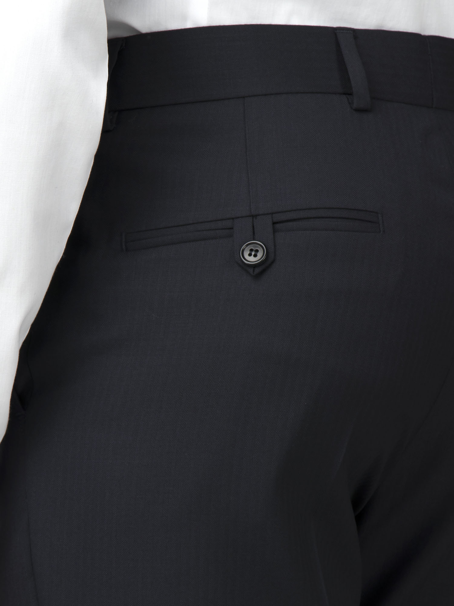 Navy Herringbone Regular Fit Suit