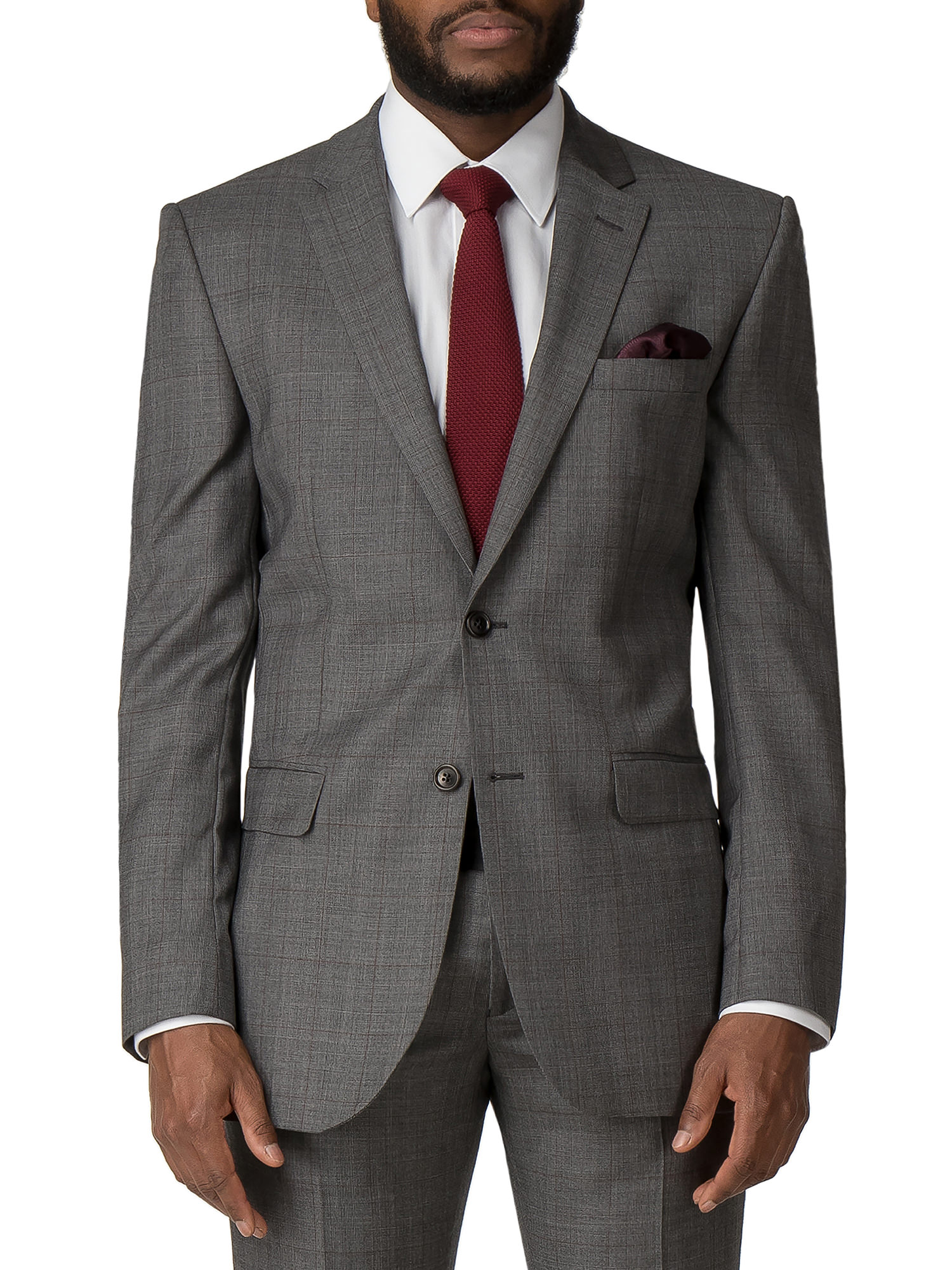 Grey Prince of Wales Check Regular Fit Suit