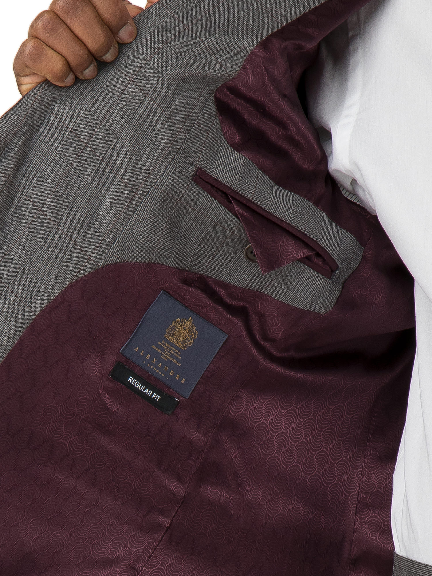 Grey Prince of Wales Check Regular Fit Suit