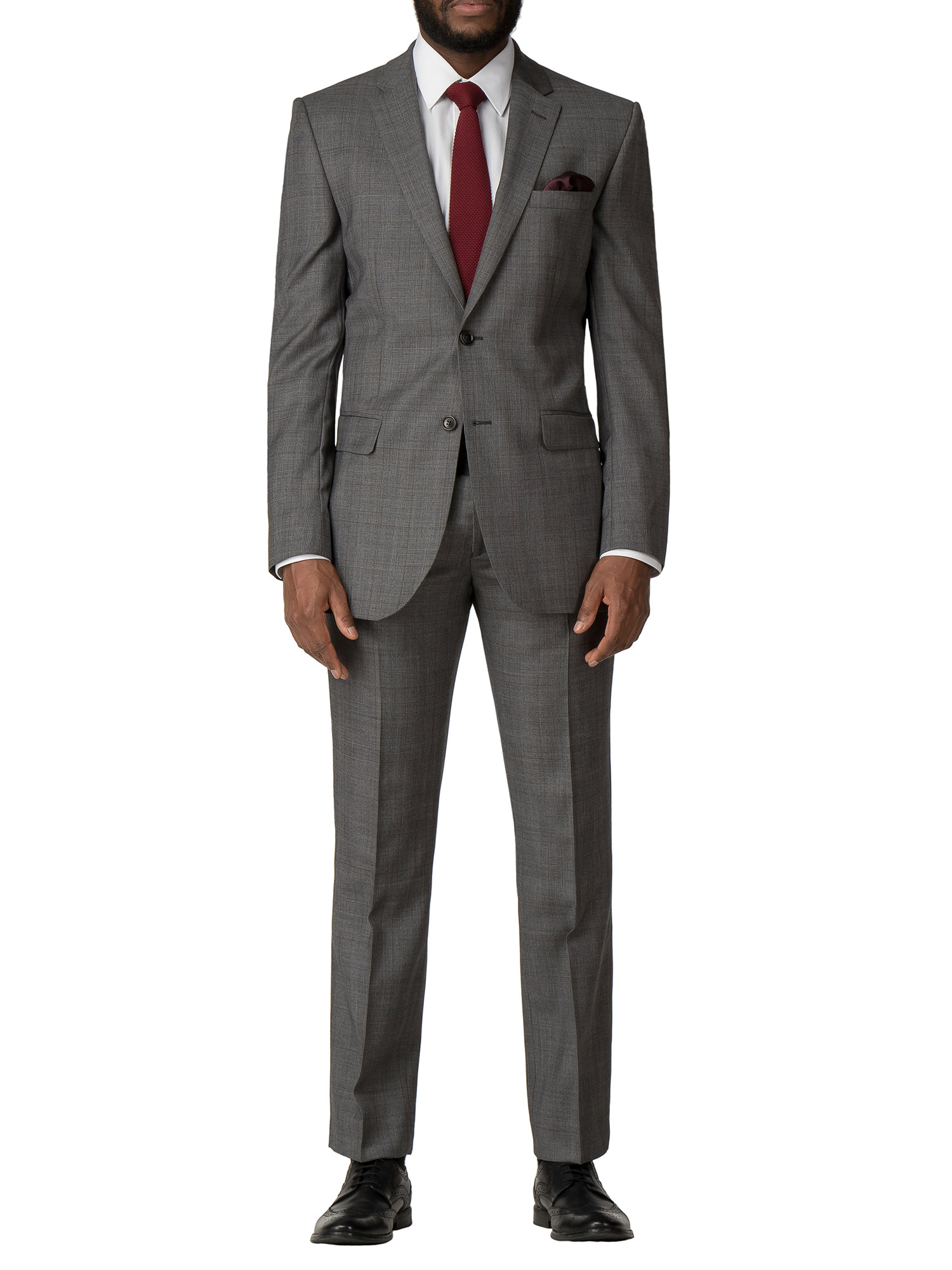 Grey Prince of Wales Check Regular Fit Suit