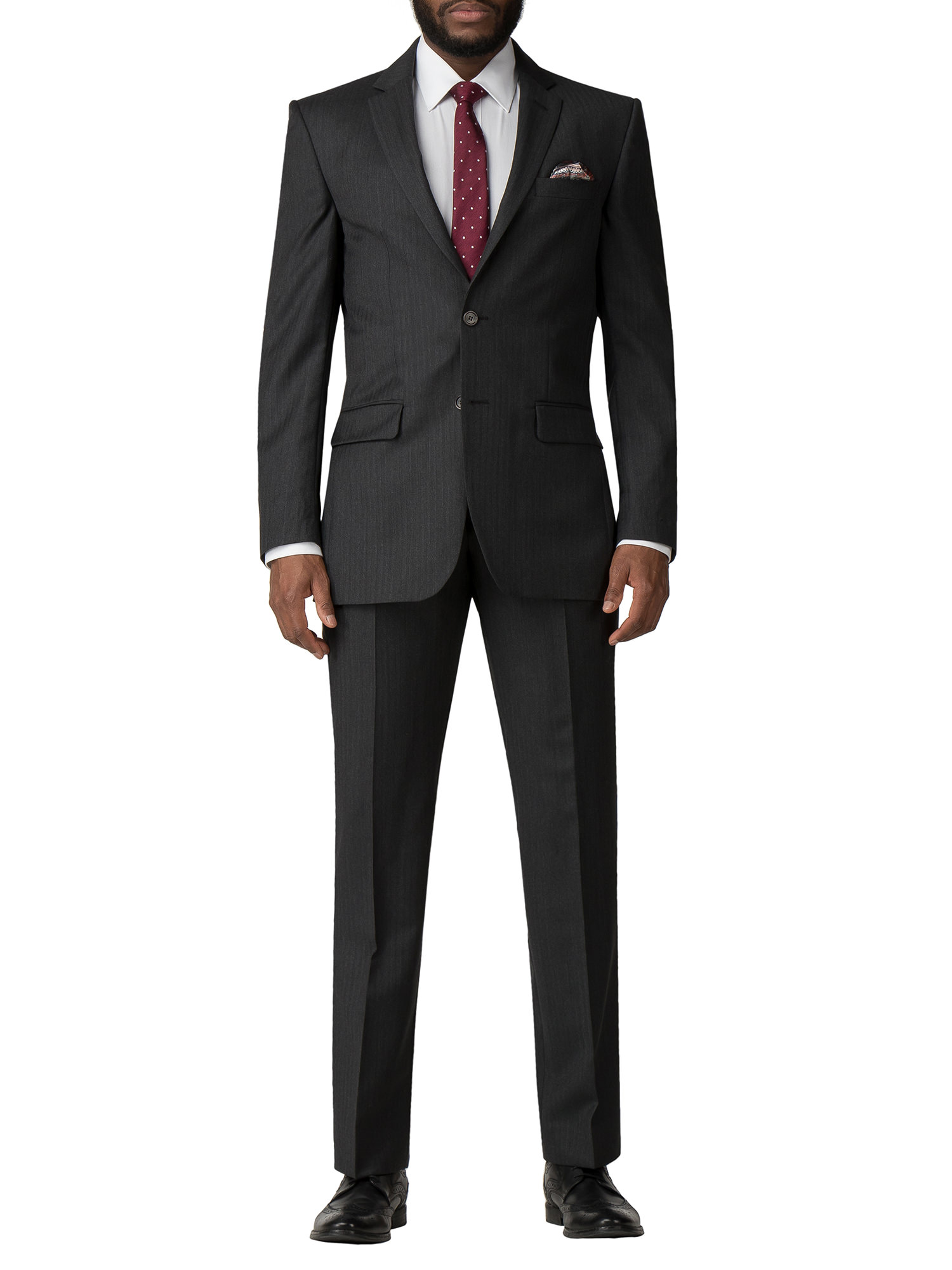 Charcoal Herringbone Regular Fit Suit