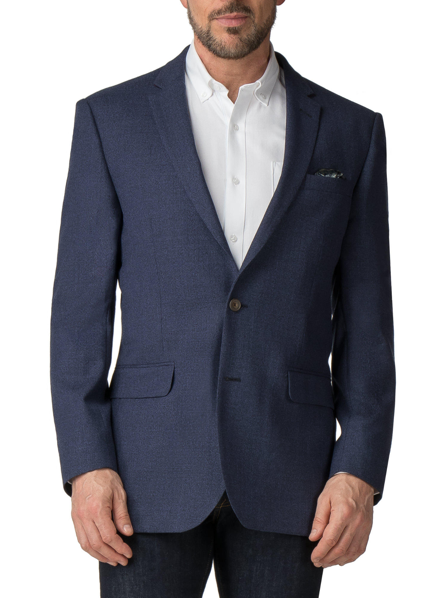 Blue Regular Fit Sports Jacket