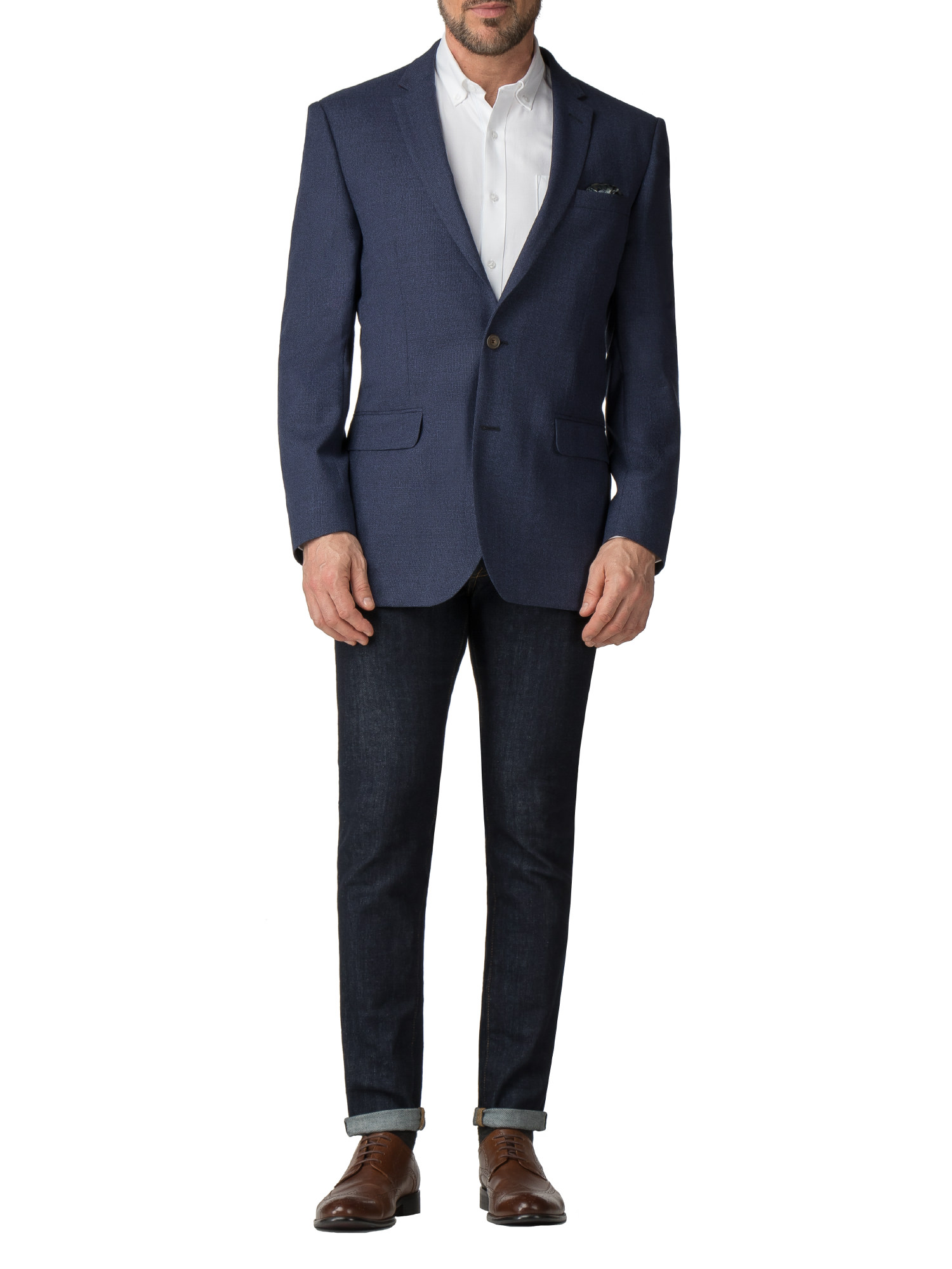 Blue Regular Fit Sports Jacket
