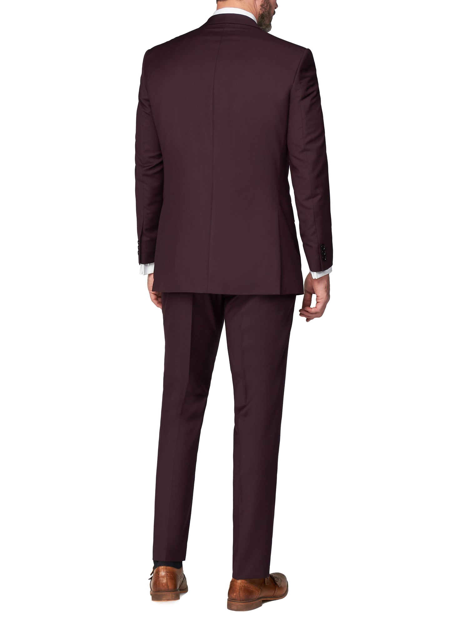 Silver Label Burgundy Twill Tailored Fit Suit