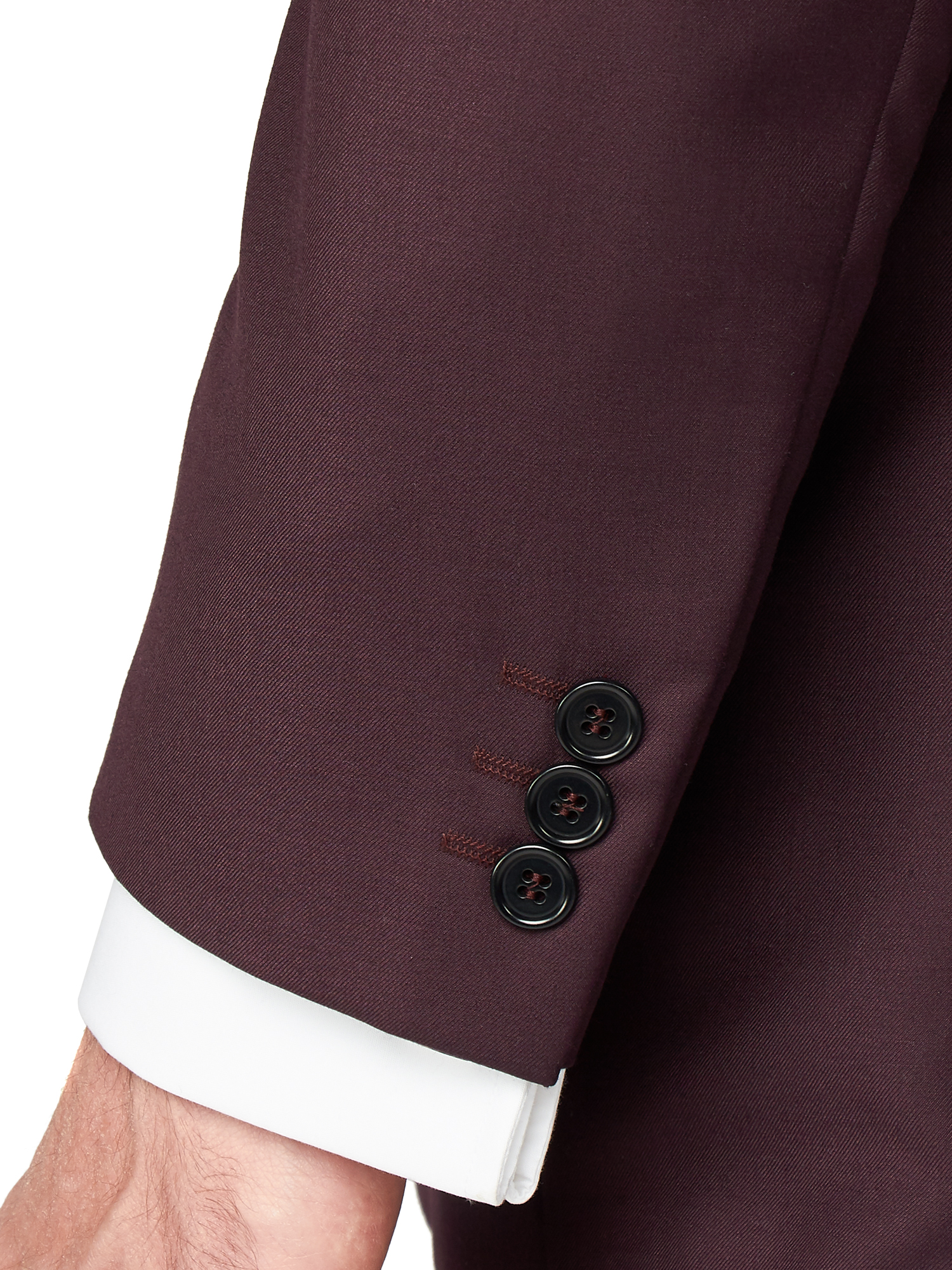 Silver Label Burgundy Twill Tailored Fit Suit