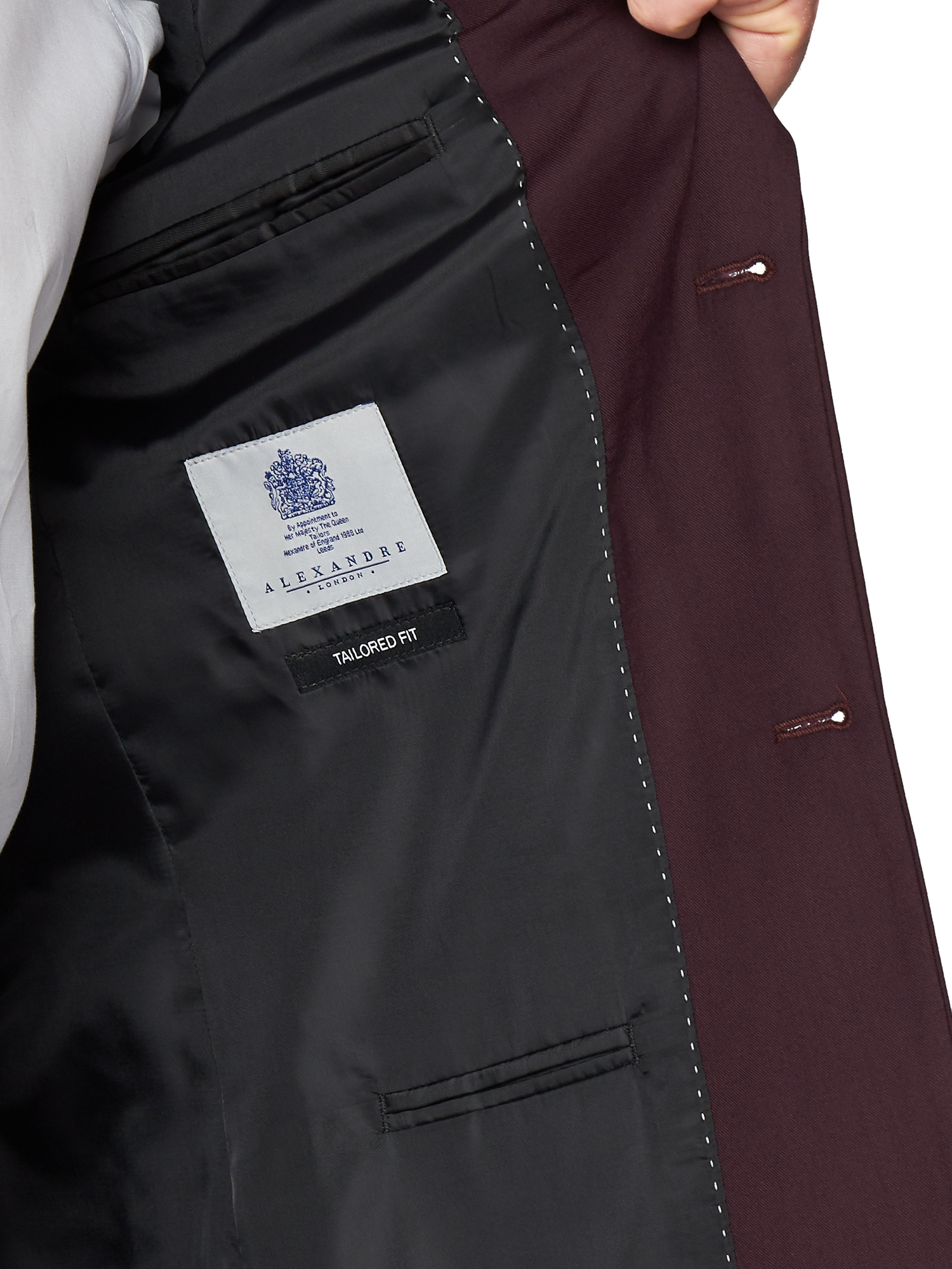 Silver Label Burgundy Twill Tailored Fit Suit