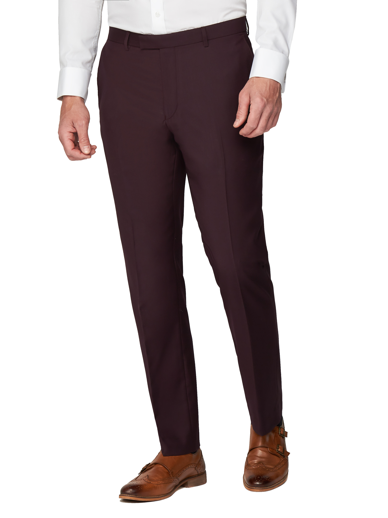 Silver Label Burgundy Twill Tailored Fit Suit