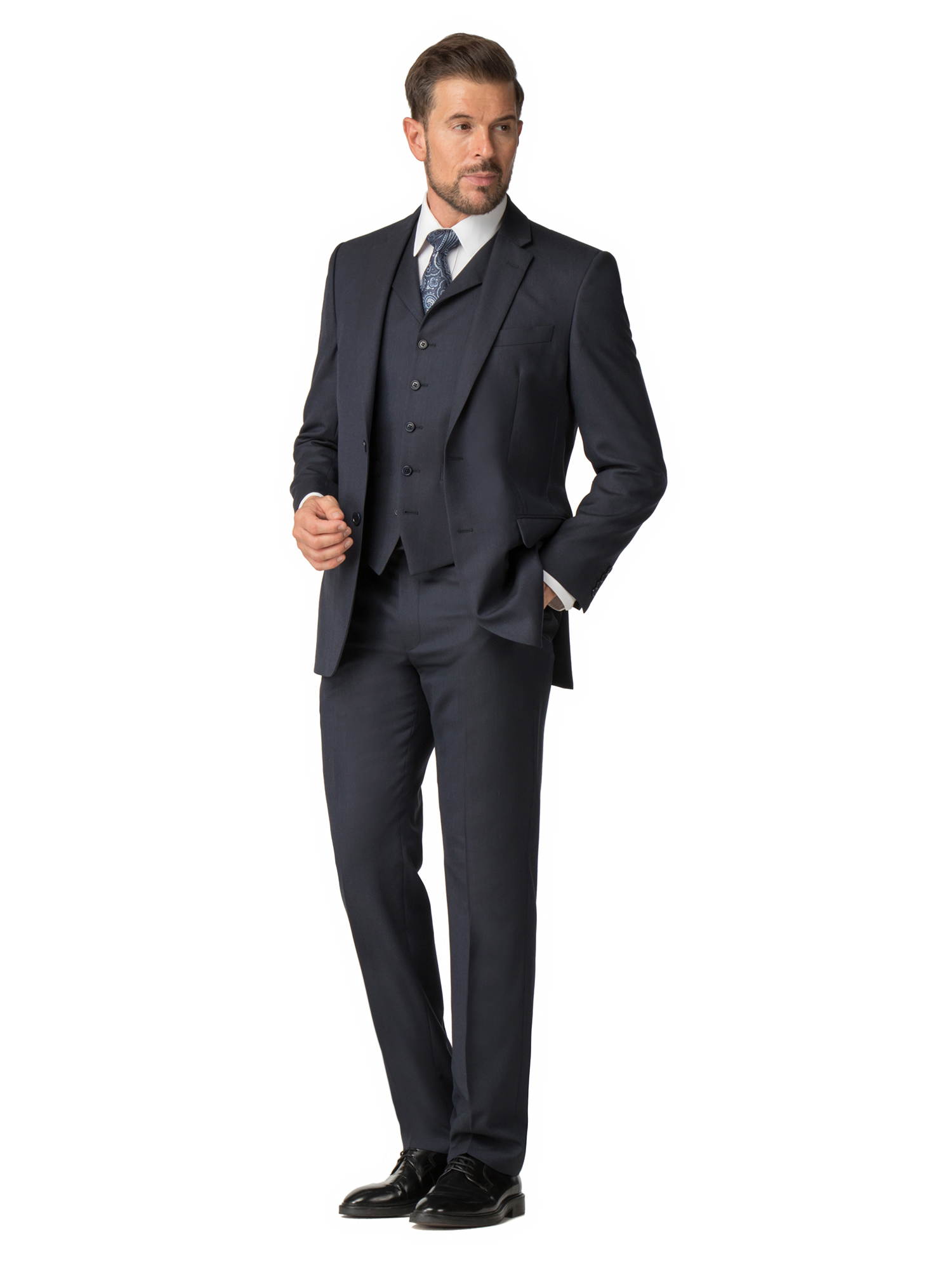 Navy Texture Regular Fit Mixer Jacket