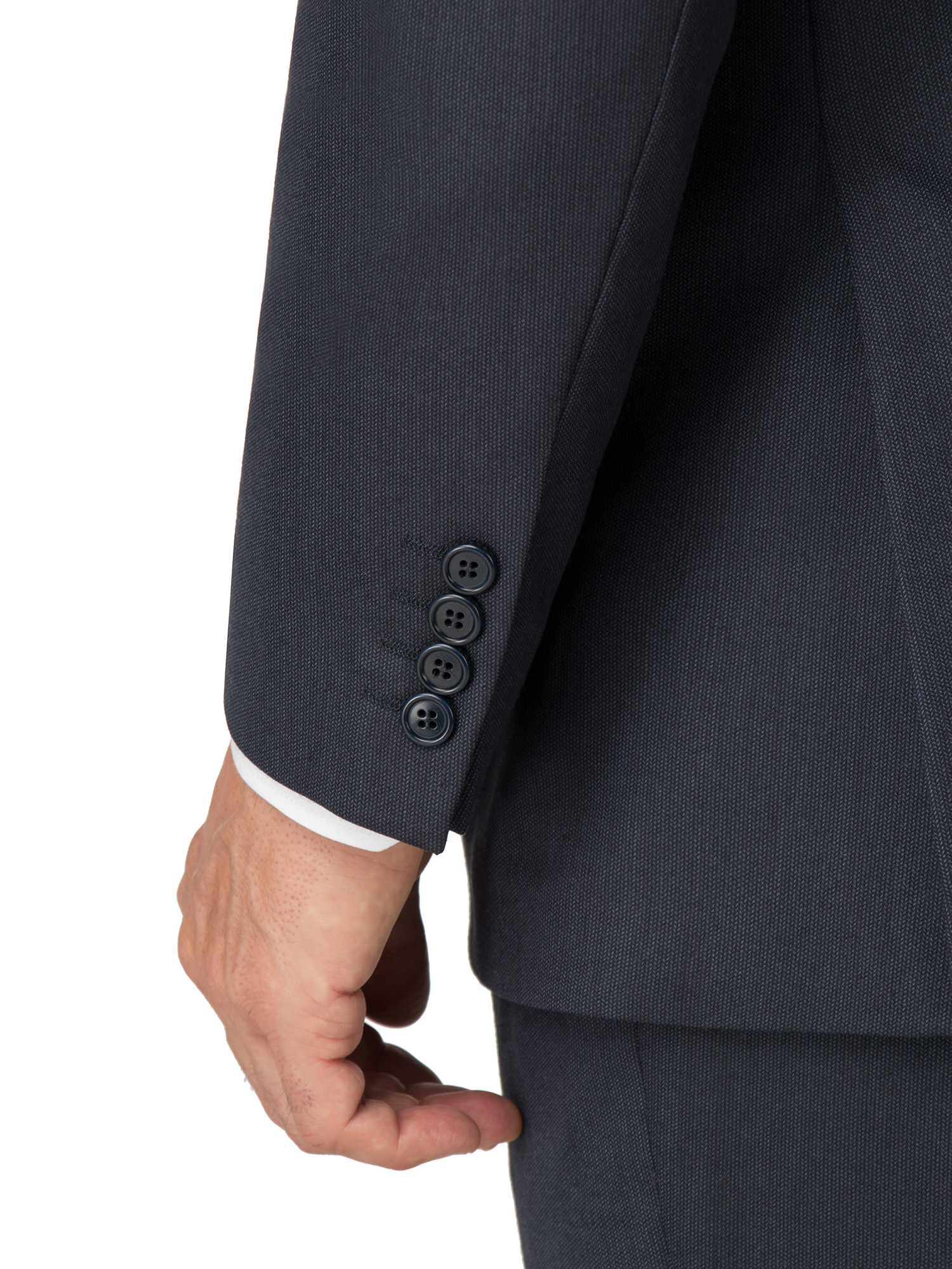 Navy Texture Regular Fit Mixer Jacket