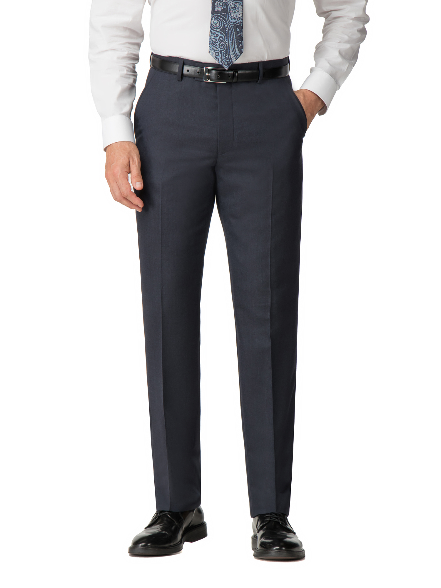 Navy Texture Regular Fit Mixer Trouser