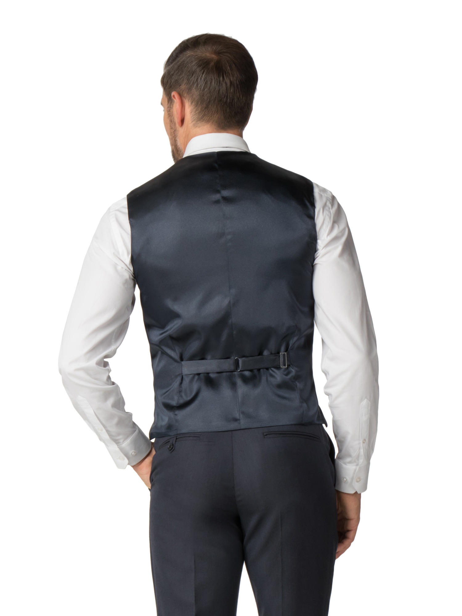 Navy Texture Regular Fit Mixer Waistcoat