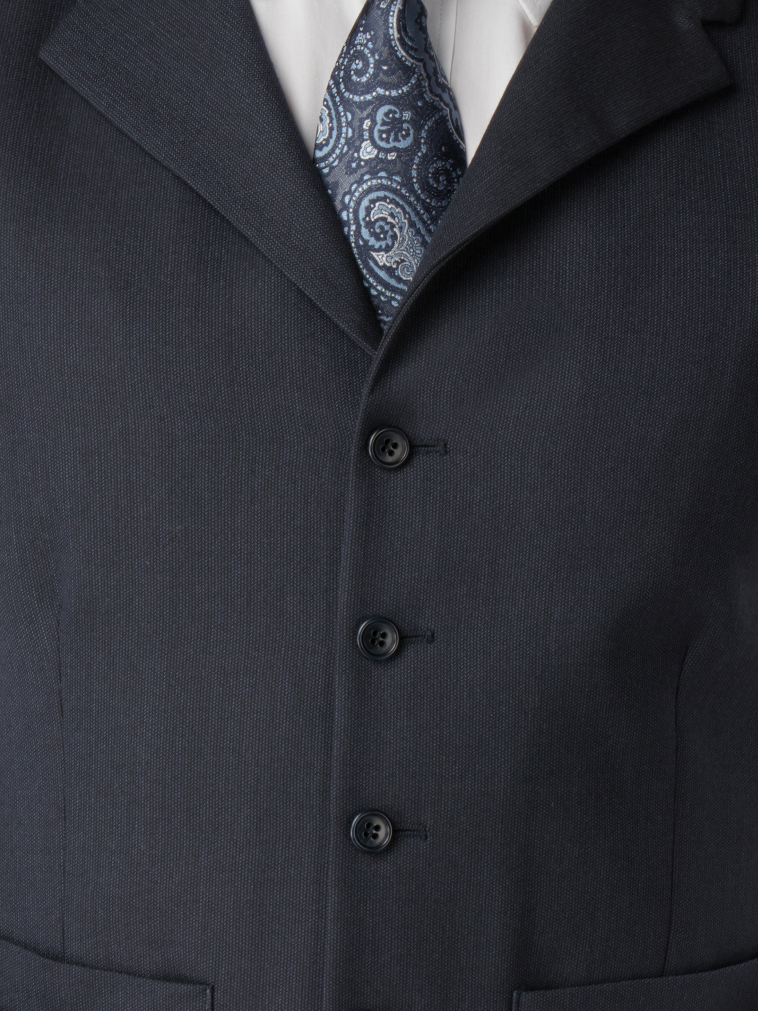 Navy Texture Regular Fit Mixer Waistcoat