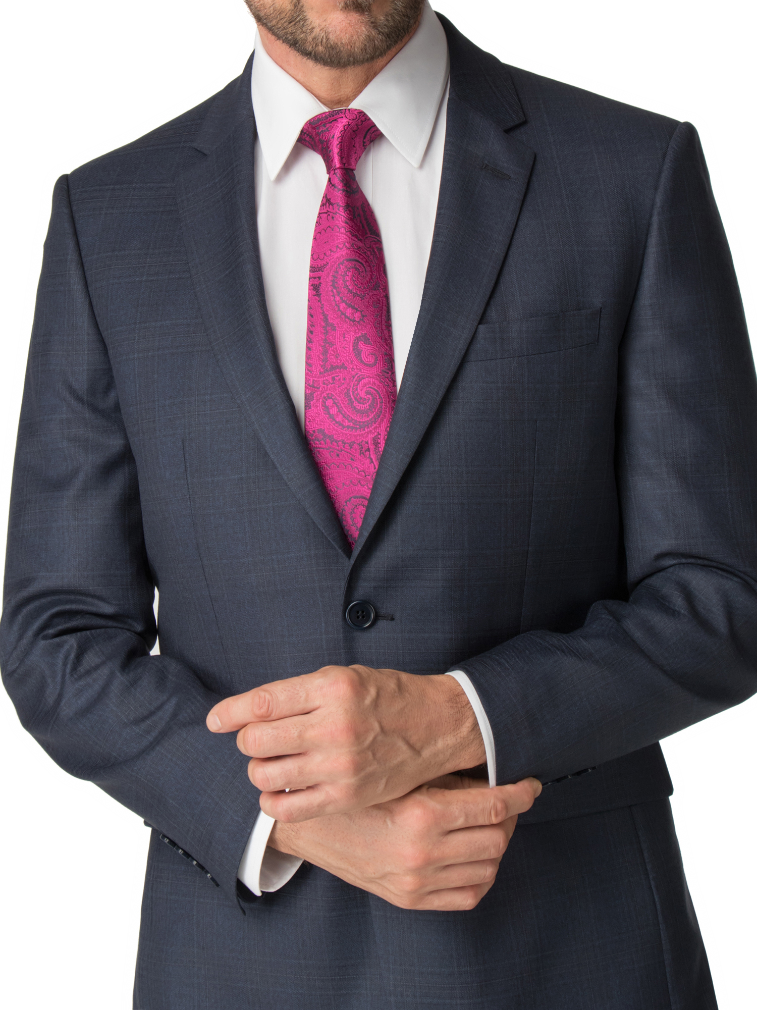 Navy Check Regular Fit Suit