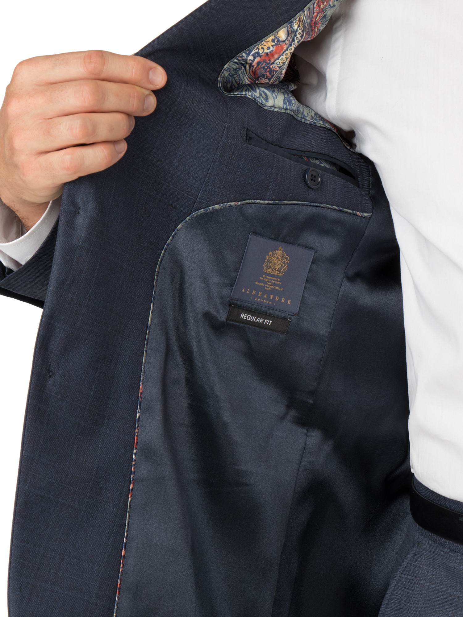 Navy Check Regular Fit Suit