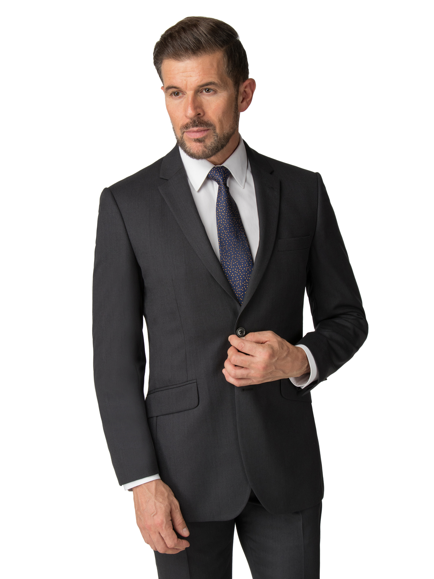 Charcoal Texture Regular Fit Suit - Two Piece Suits - Alexandre London