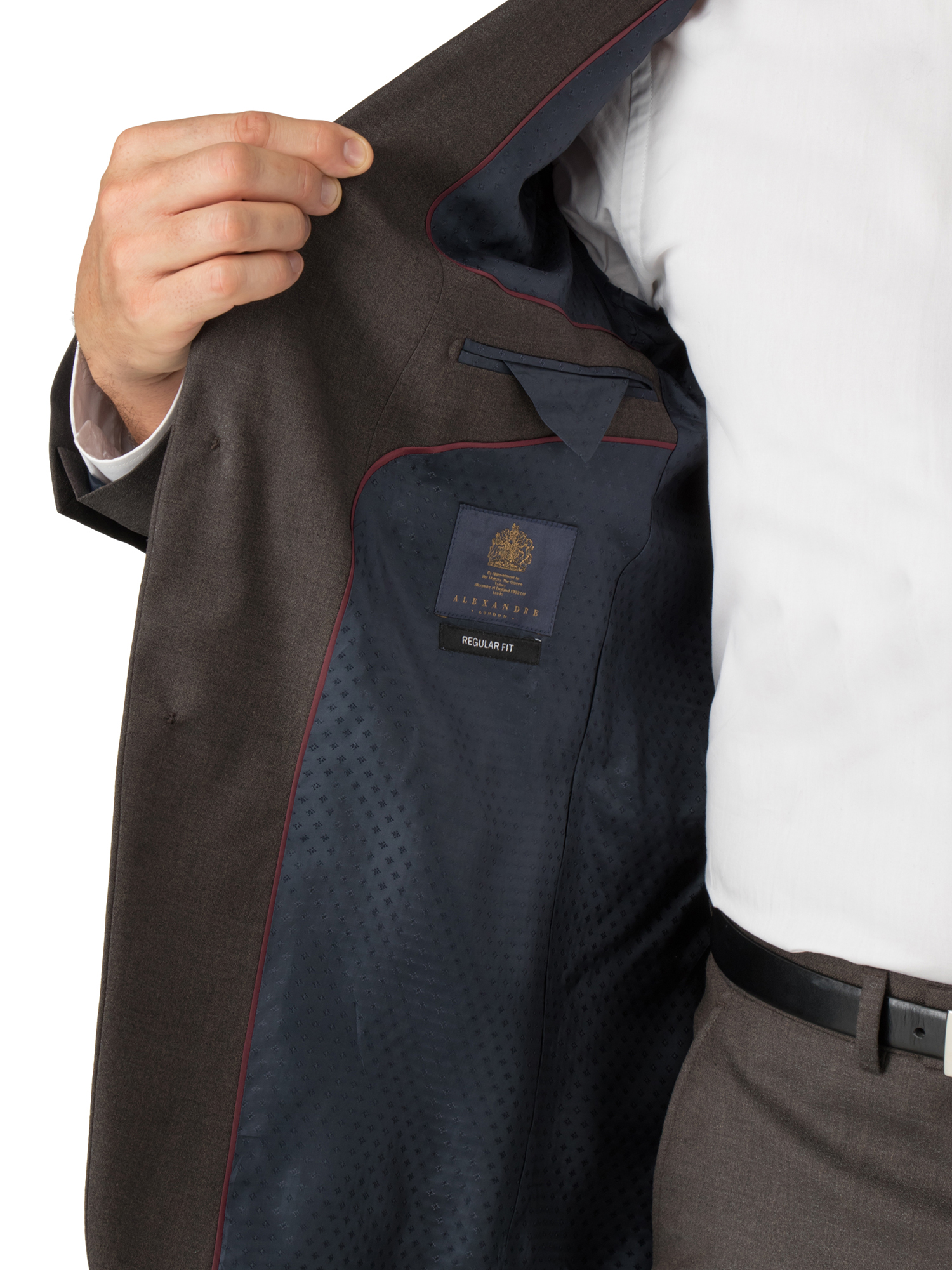 Brown Crepe Regular Fit Suit