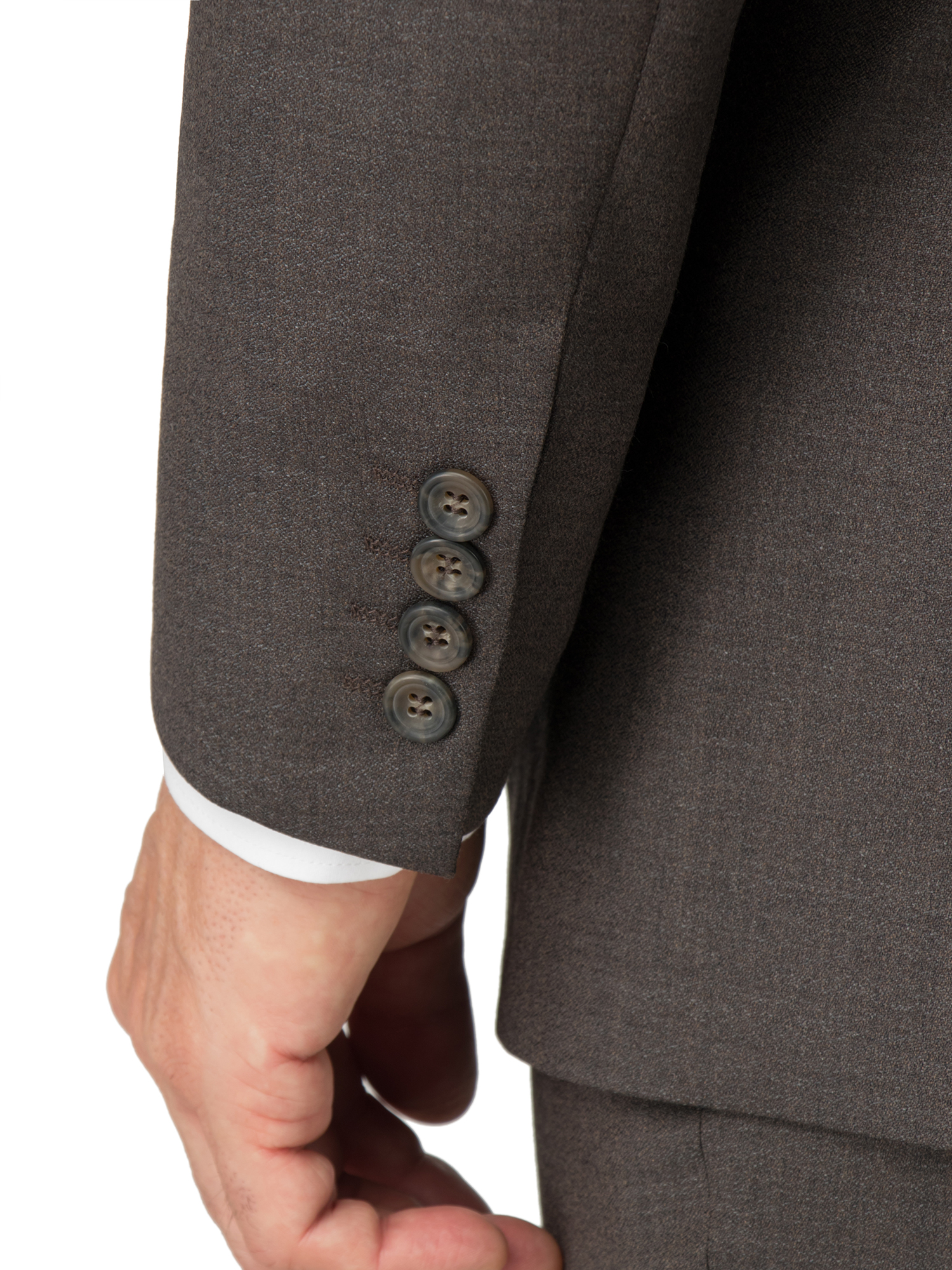 Brown Crepe Regular Fit Suit