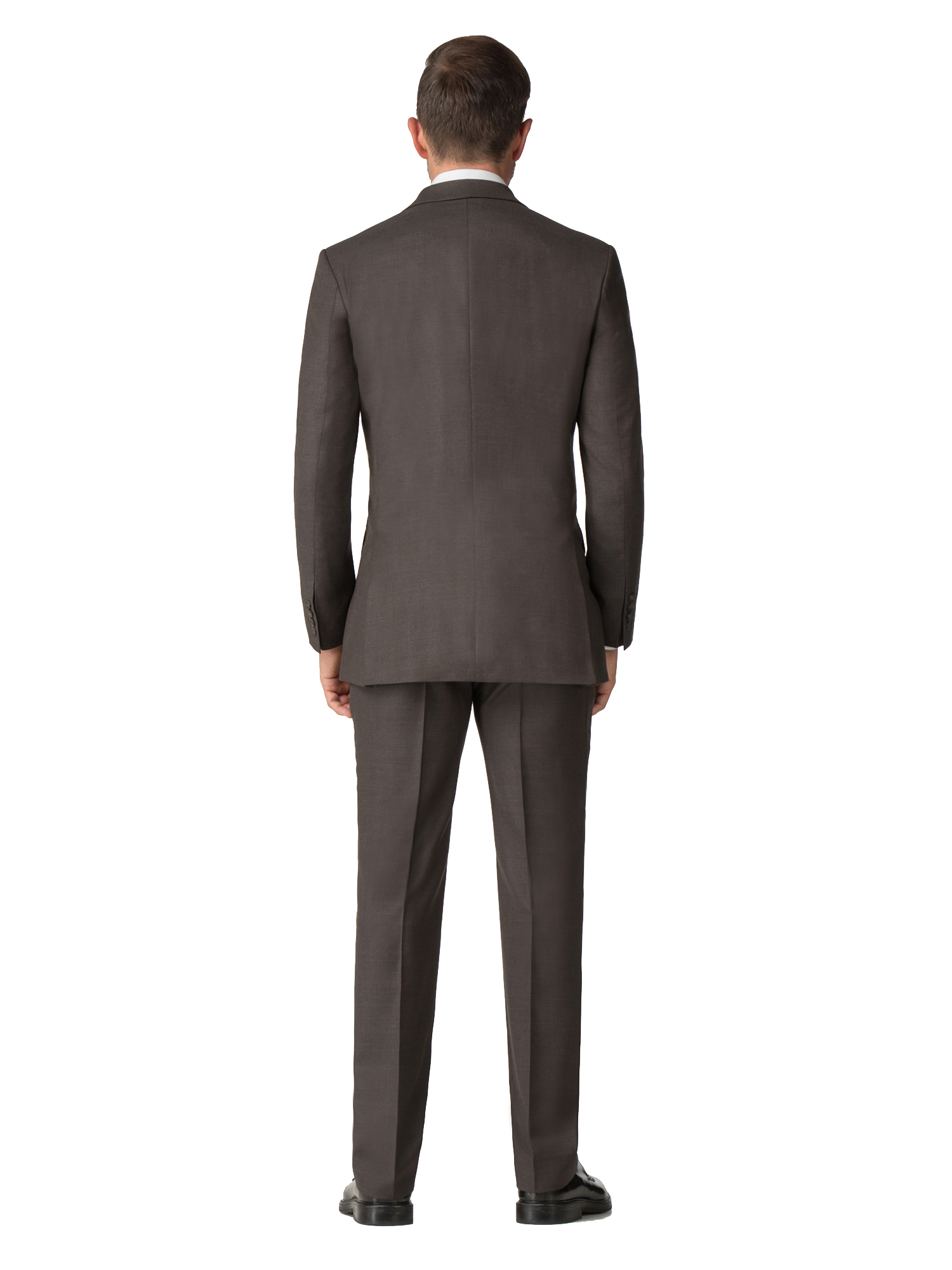Brown Crepe Regular Fit Suit