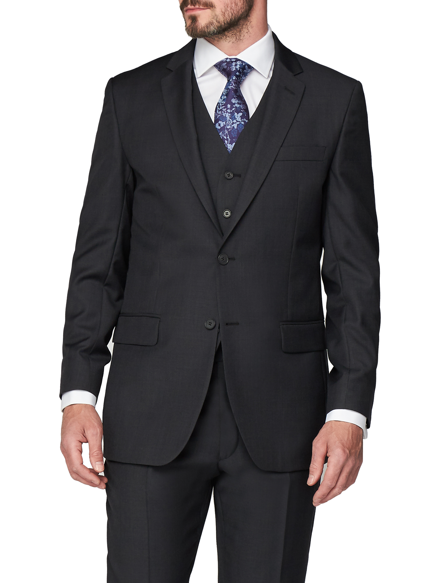 Charcoal Pick and Pick Regular Fit Mixer Jacket