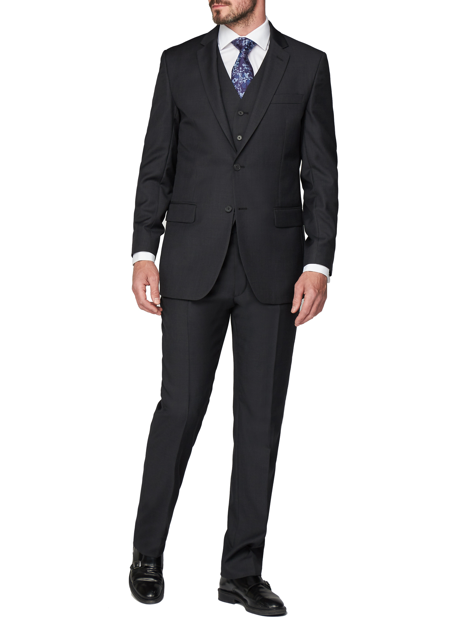 Charcoal Pick and Pick Regular Fit Mixer Jacket