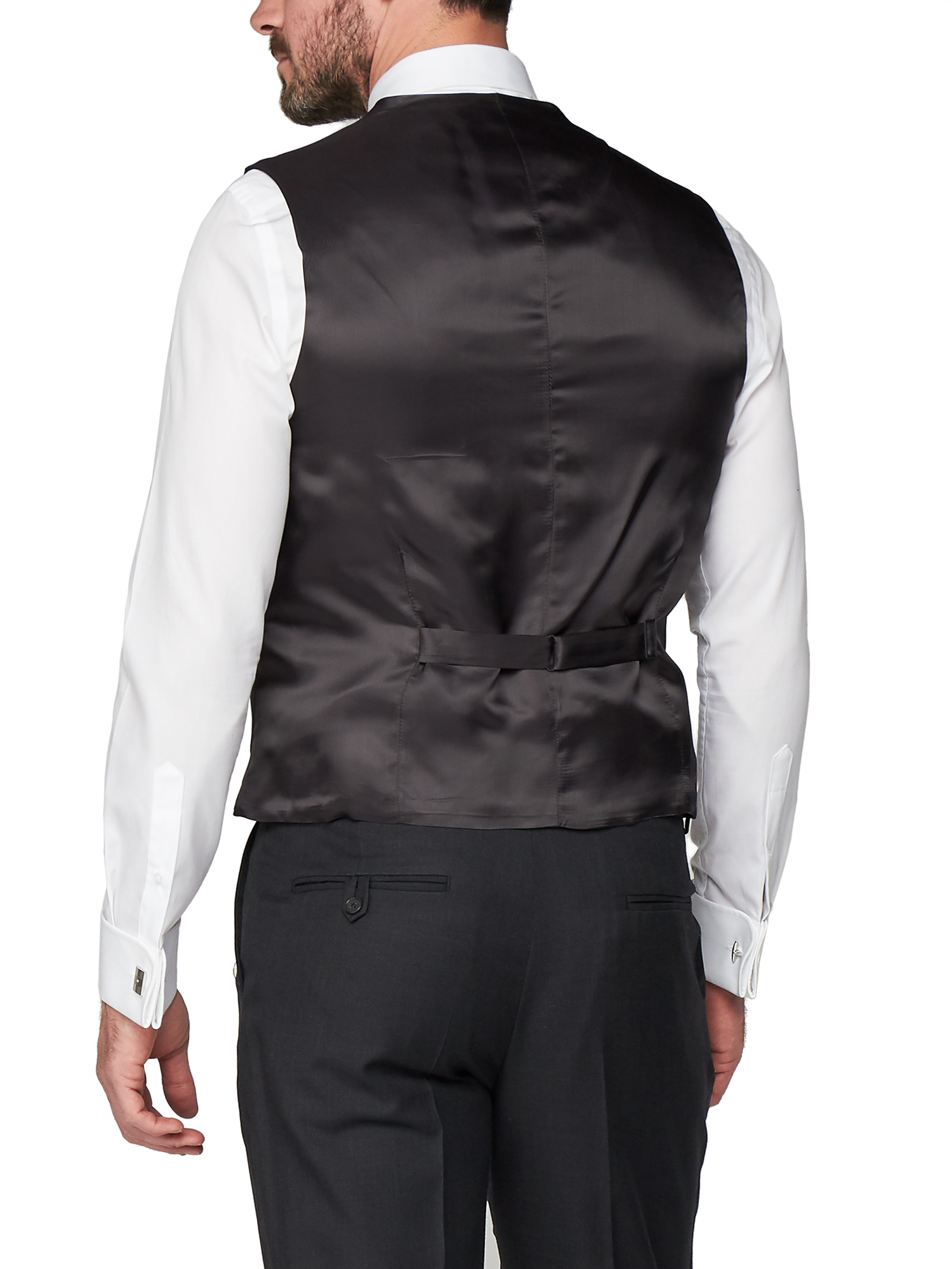 Charcoal Pick and Pick Regular Fit Mixer Waistcoat