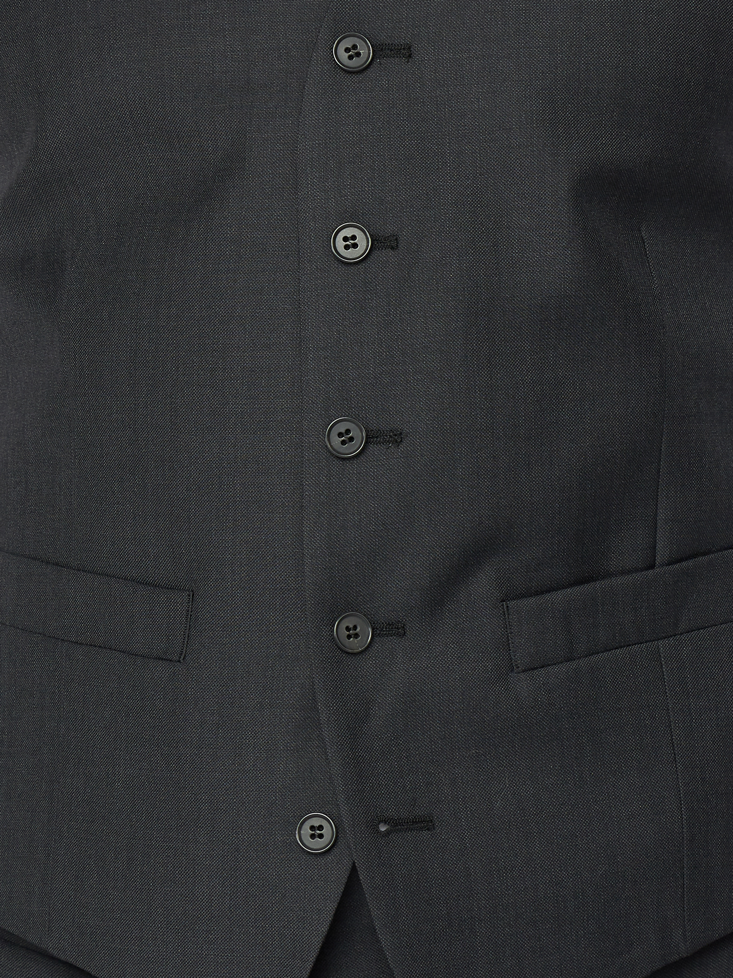 Charcoal Pick and Pick Regular Fit Mixer Waistcoat