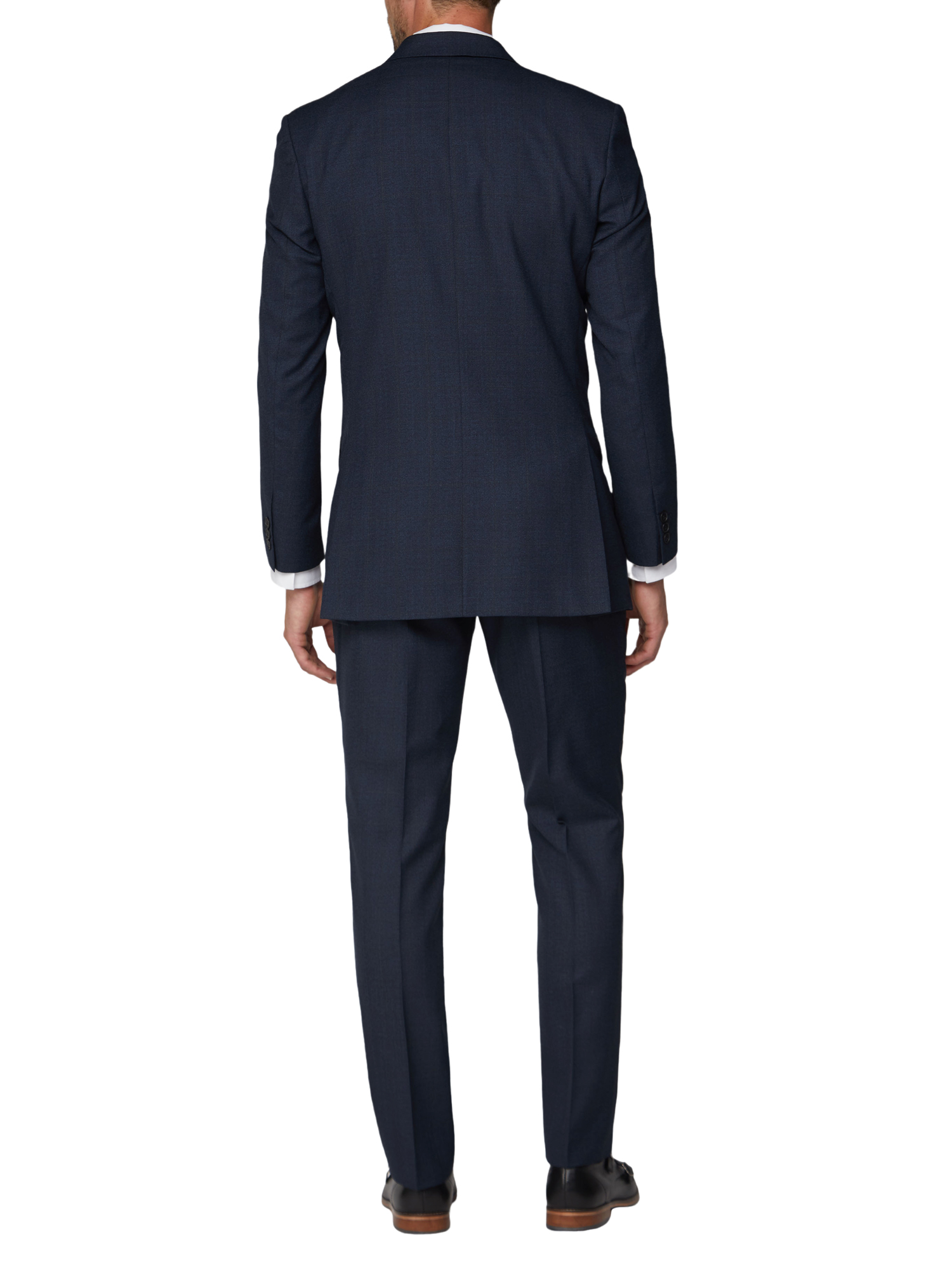 Dark Navy Brown Check Regular Fit Suit