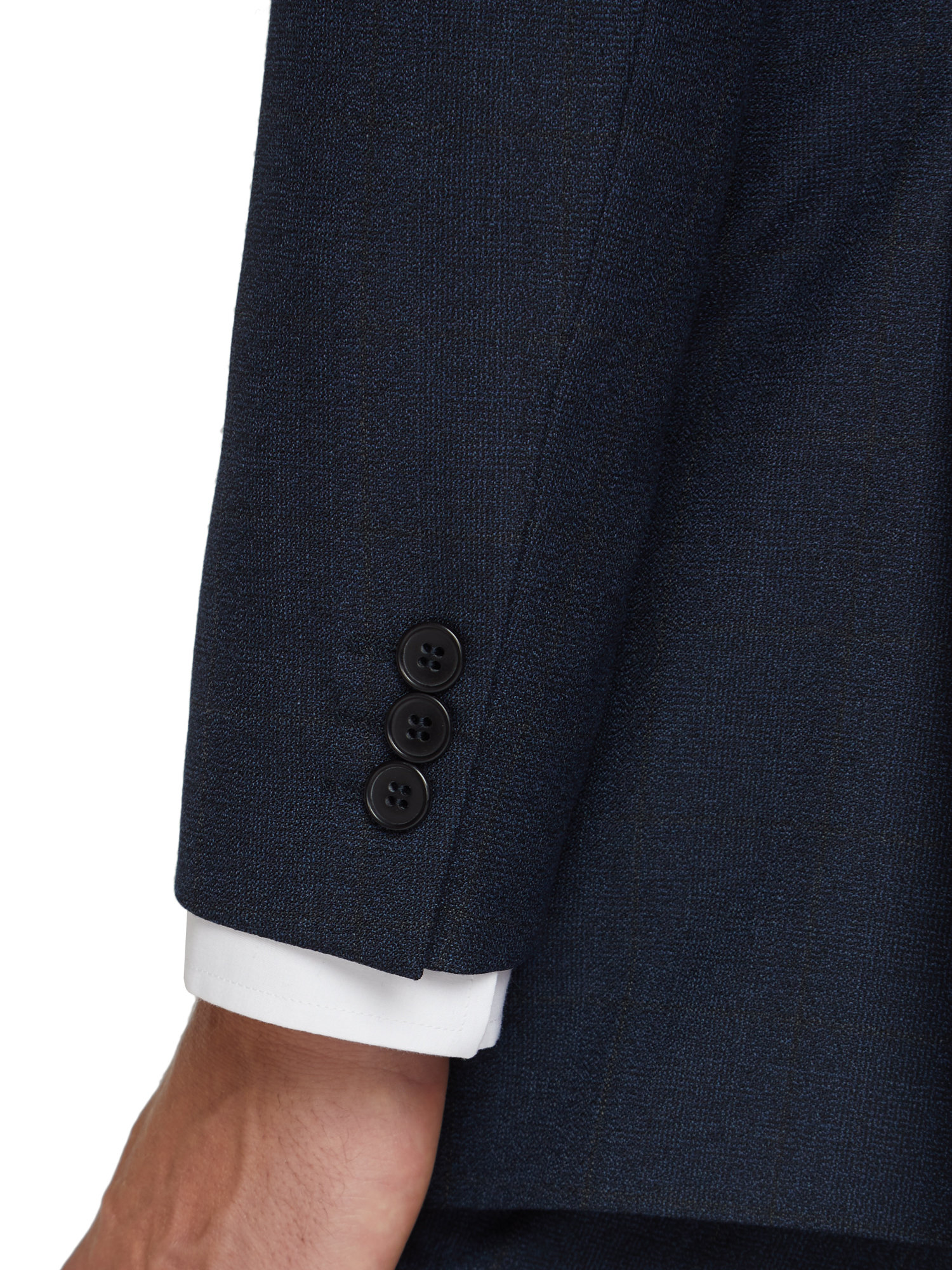 Dark Navy Brown Check Regular Fit Suit