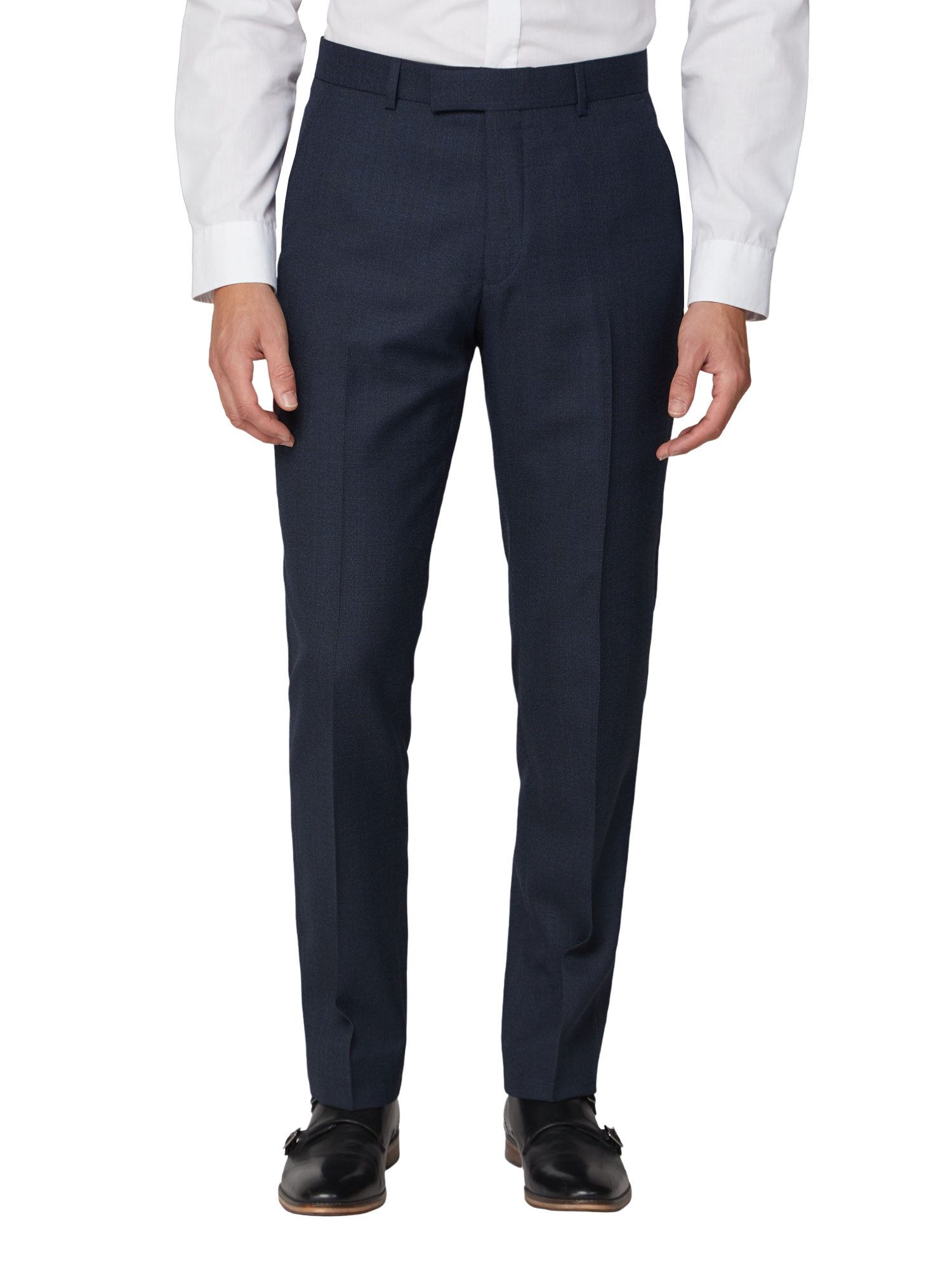 Dark Navy Brown Check Regular Fit Suit