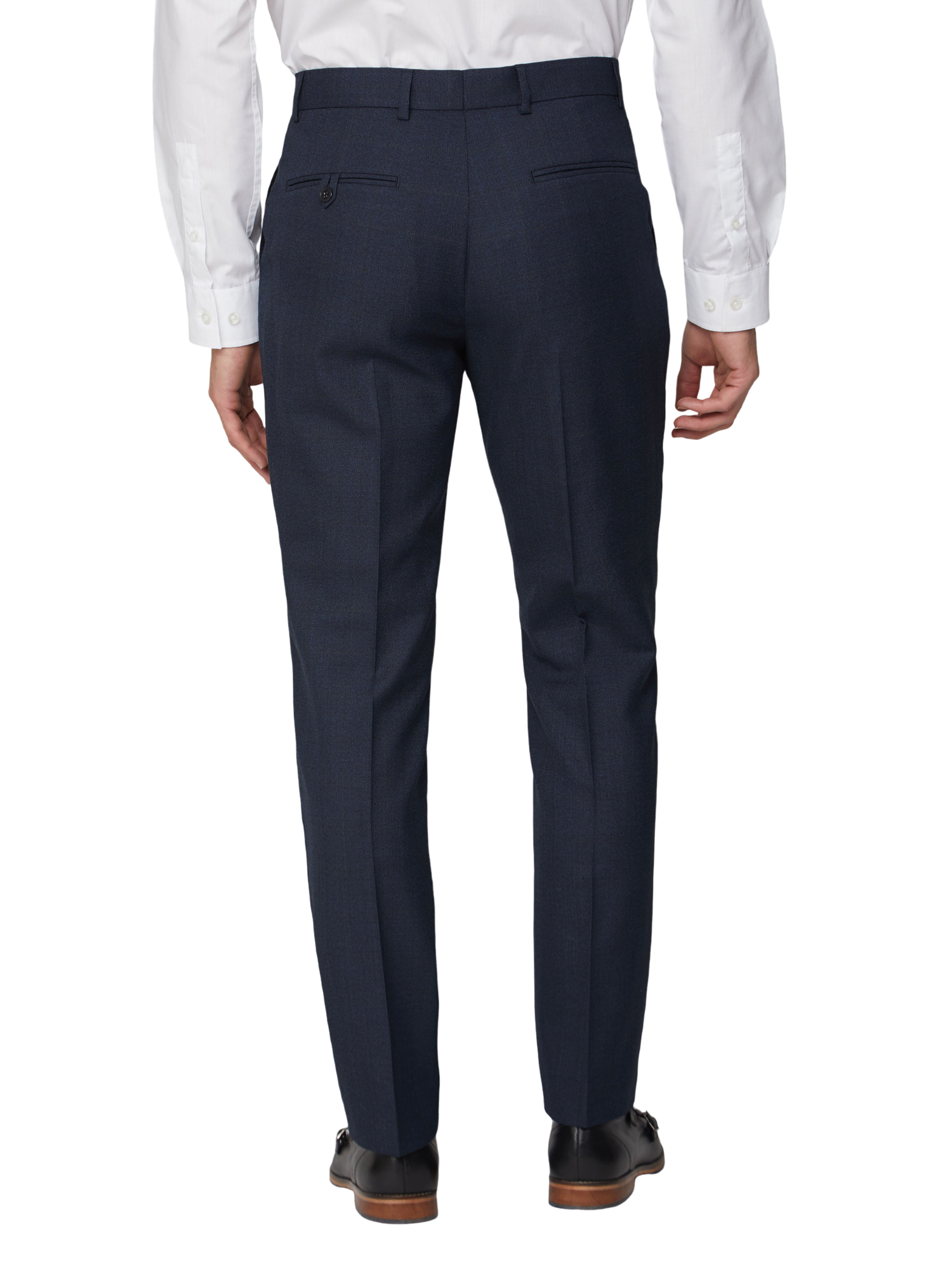 Dark Navy Brown Check Regular Fit Suit