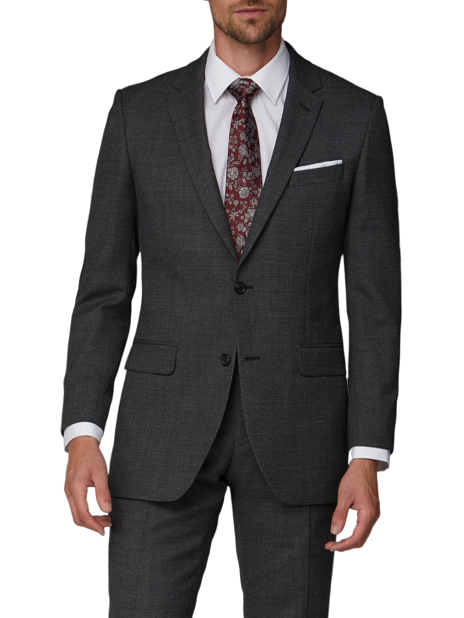 Charcoal Pick and Pick Regular Fit Suit