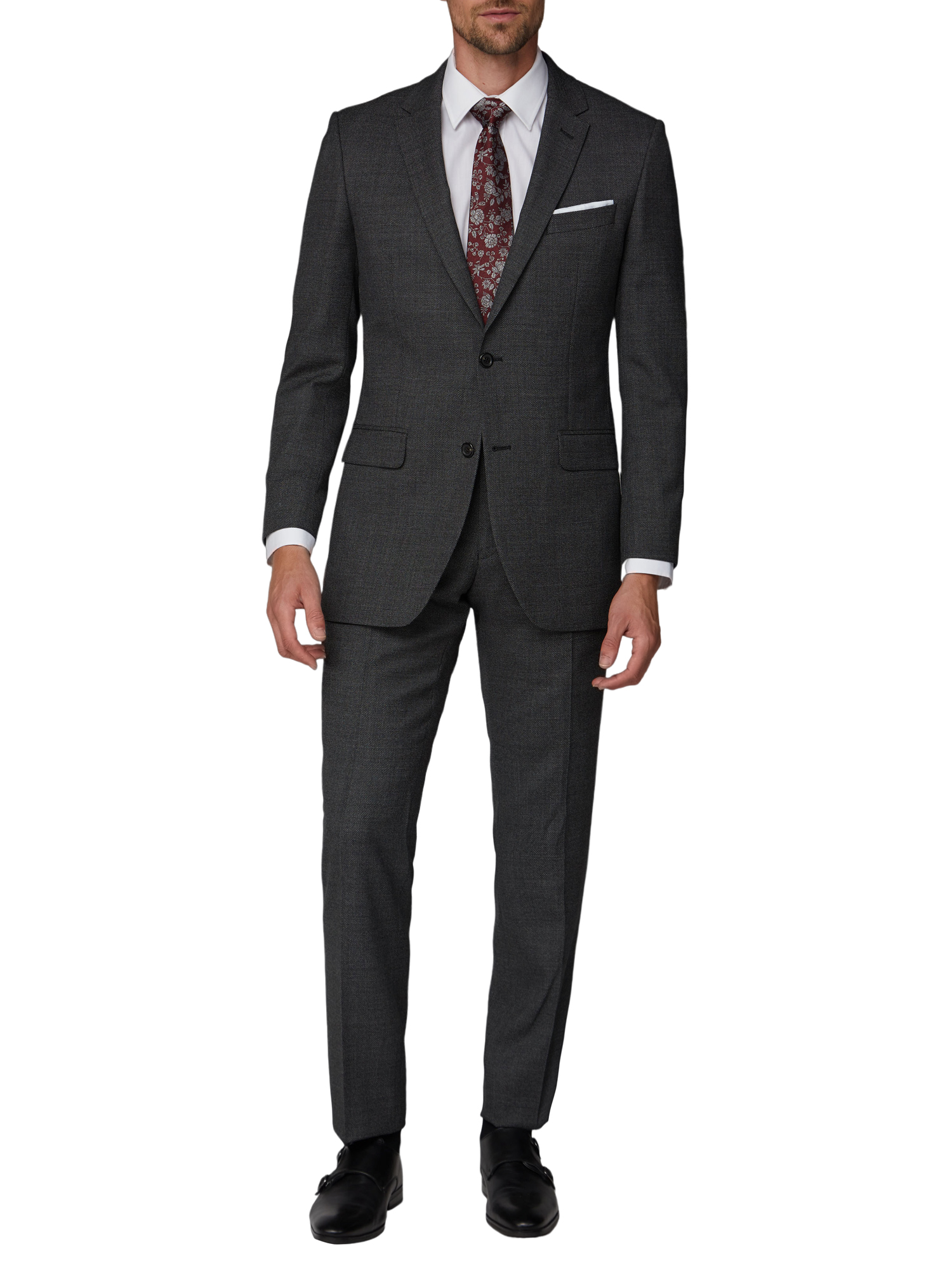 Charcoal Pick and Pick Regular Fit Suit